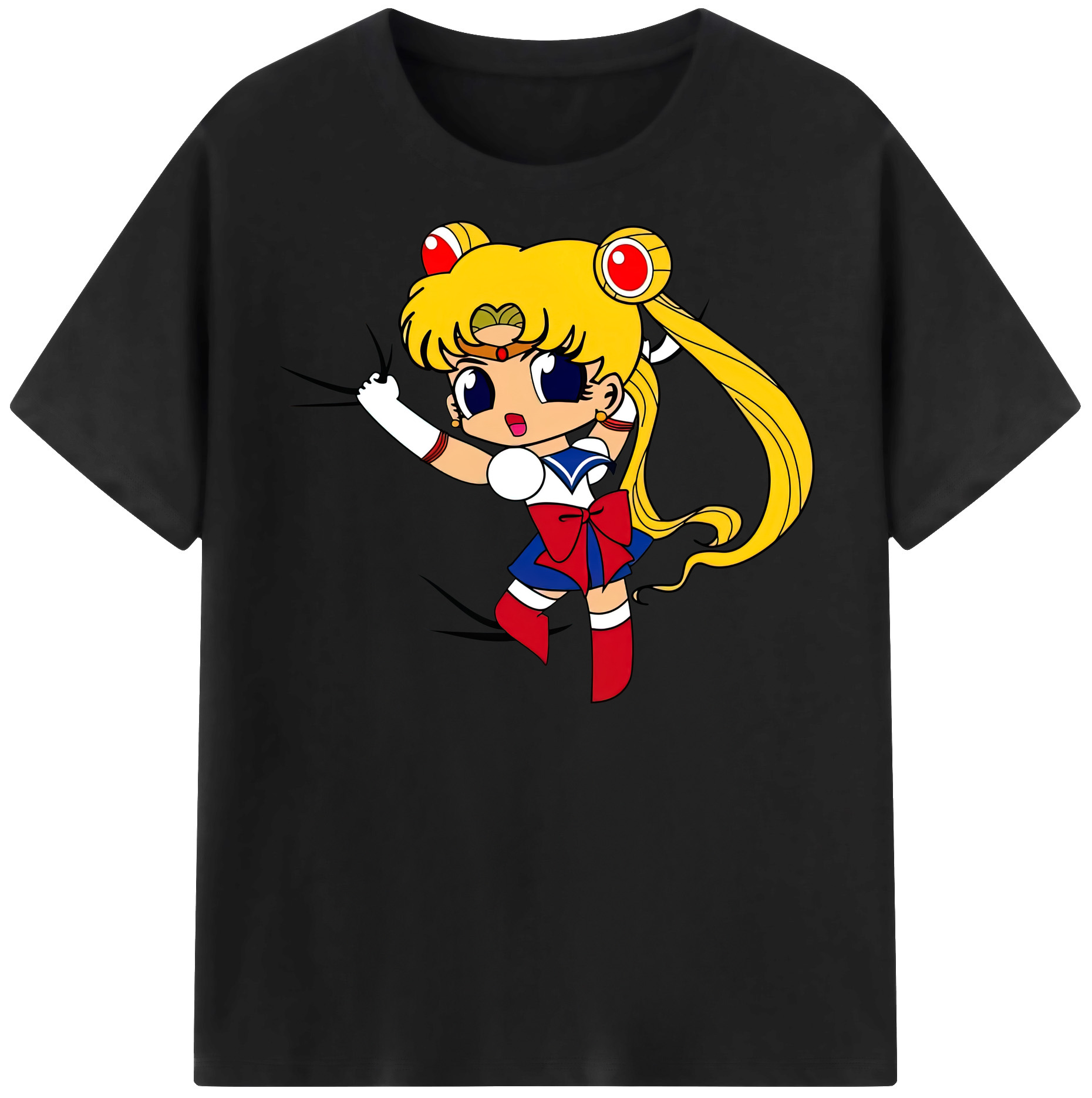 （画像用） 美少女戦士セーラームーン 月野 うさぎ つきの うさぎ Sailor Moon Tsukino Usagi 綿100％半袖Tシャツ（フロントプリント）