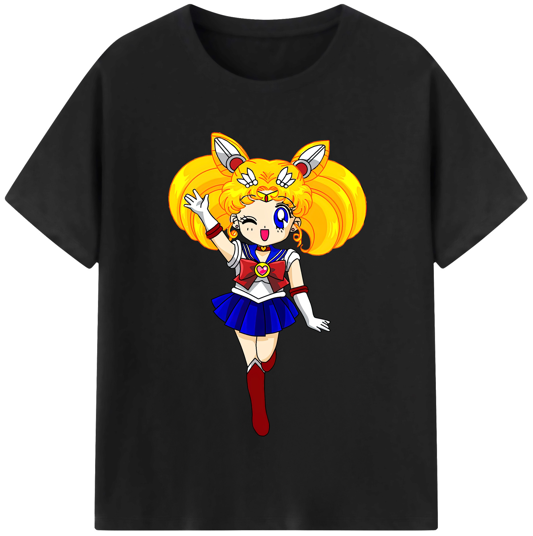 （画像用） 美少女戦士セーラームーン 月野 うさぎ つきの うさぎ Sailor Moon Tsukino Usagi 綿100％半袖Tシャツ（フロントプリント）