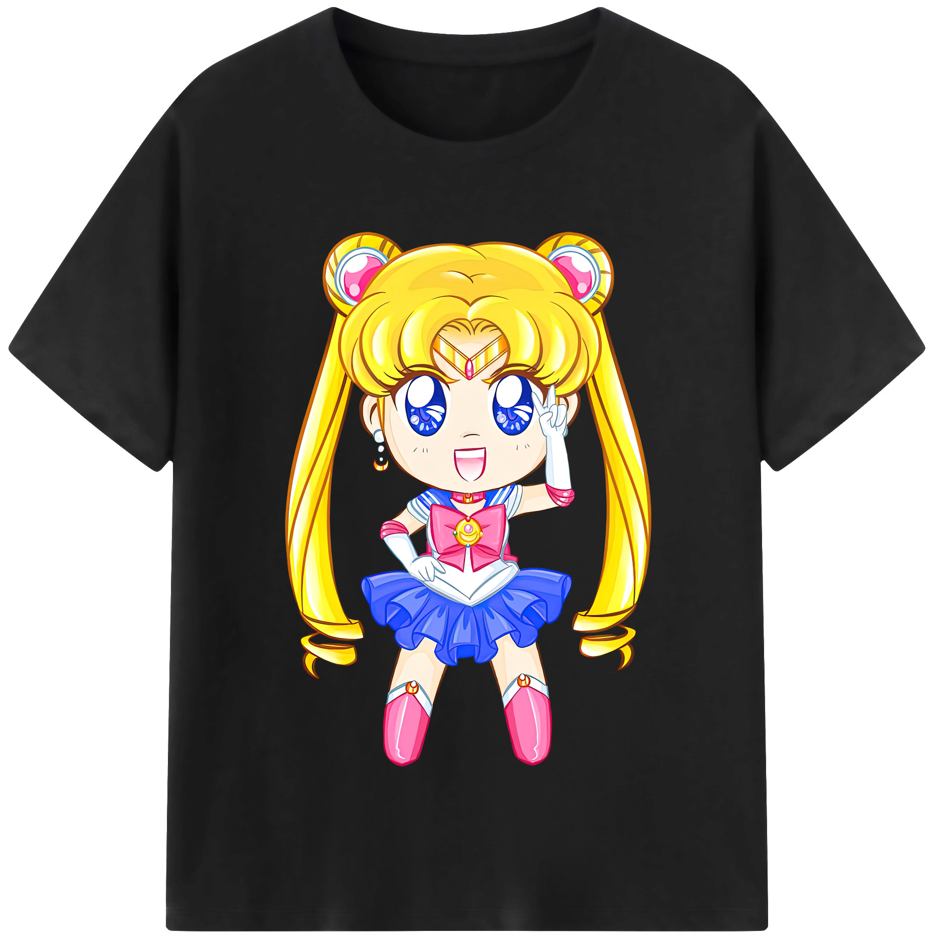 （画像用） 美少女戦士セーラームーン 月野 うさぎ つきの うさぎ Sailor Moon Tsukino Usagi 綿100％半袖Tシャツ（フロントプリント）