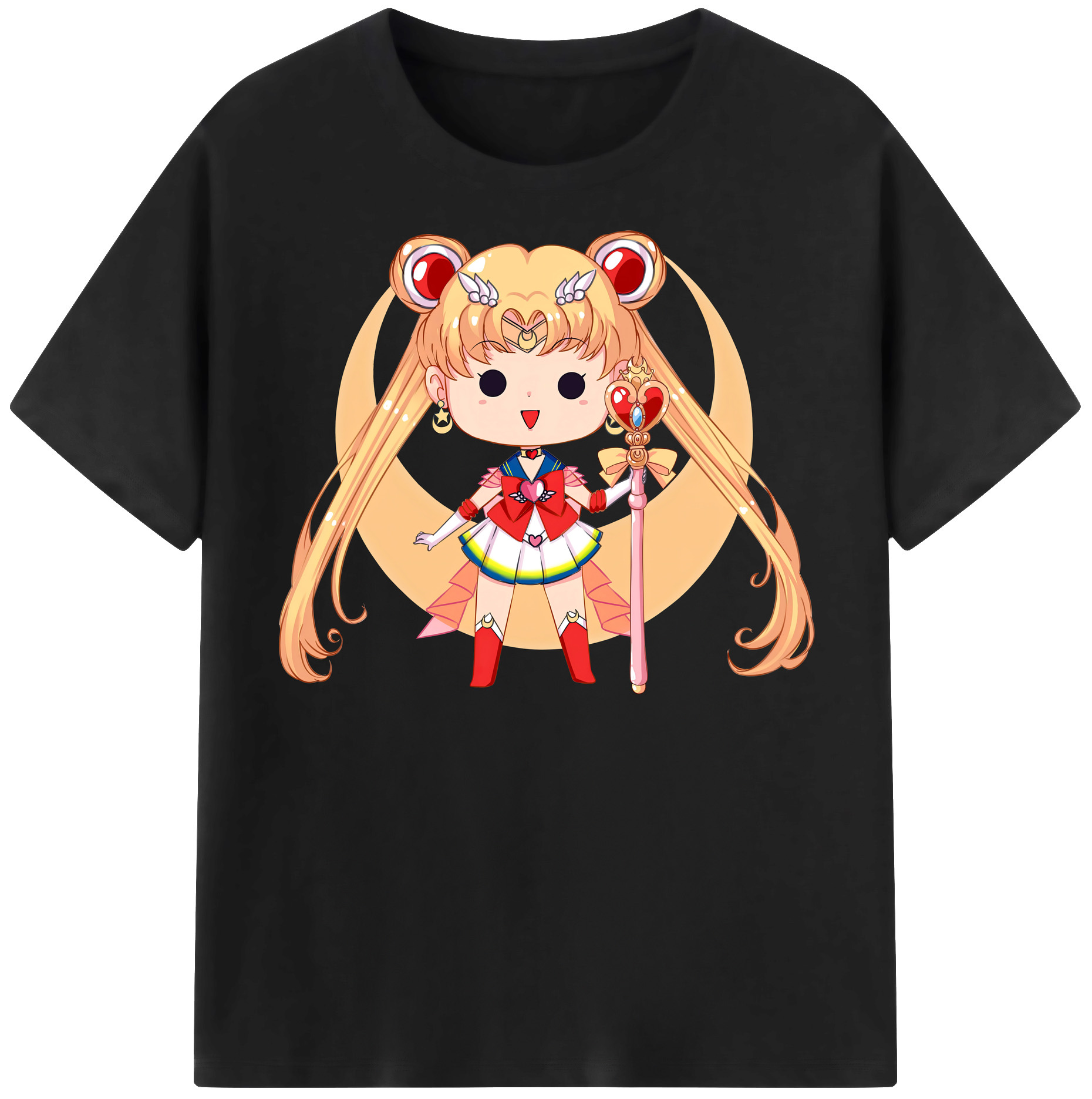 （画像用） 美少女戦士セーラームーン 月野 うさぎ つきの うさぎ Sailor Moon Tsukino Usagi 綿100％半袖Tシャツ（フロントプリント）