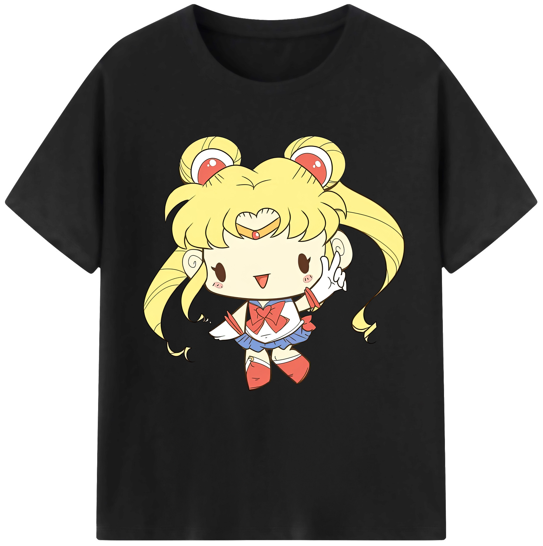 （画像用） 美少女戦士セーラームーン 月野 うさぎ つきの うさぎ Sailor Moon Tsukino Usagi 綿100％半袖Tシャツ（フロントプリント）