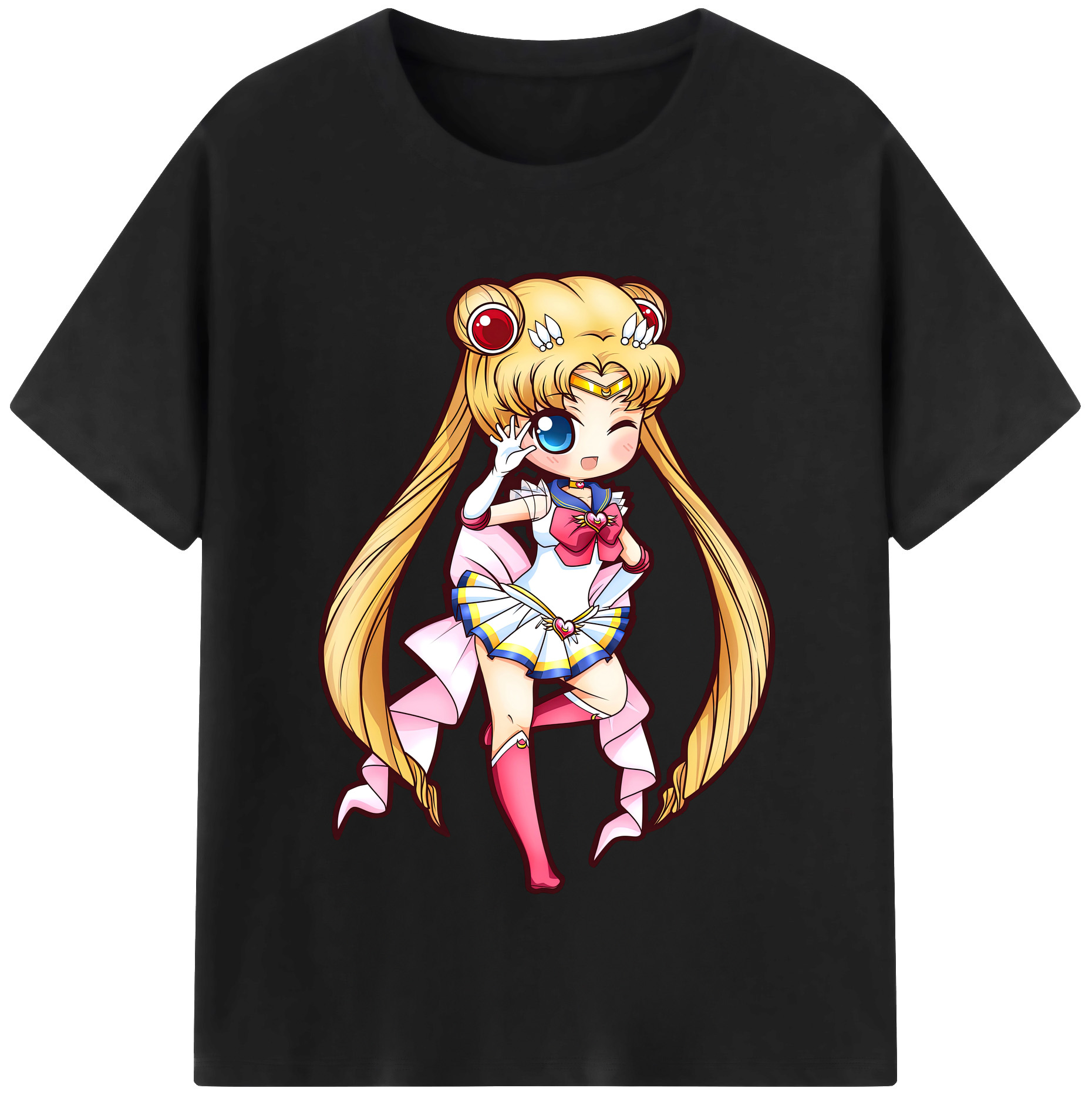 （画像用） 美少女戦士セーラームーン 月野 うさぎ つきの うさぎ Sailor Moon Tsukino Usagi 綿100％半袖Tシャツ（フロントプリント）