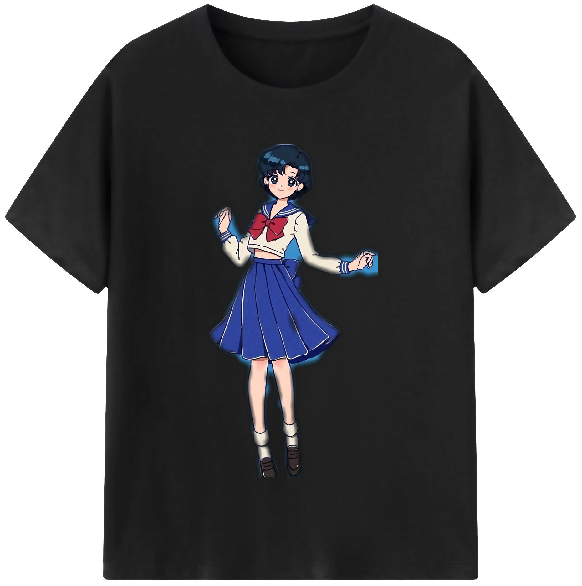 （画像用） 美少女戦士セーラームーン 水野 亜美 みずの あみ Sailor Moon Mizuno Ami 綿100％半袖Tシャツ（フロントプリント）