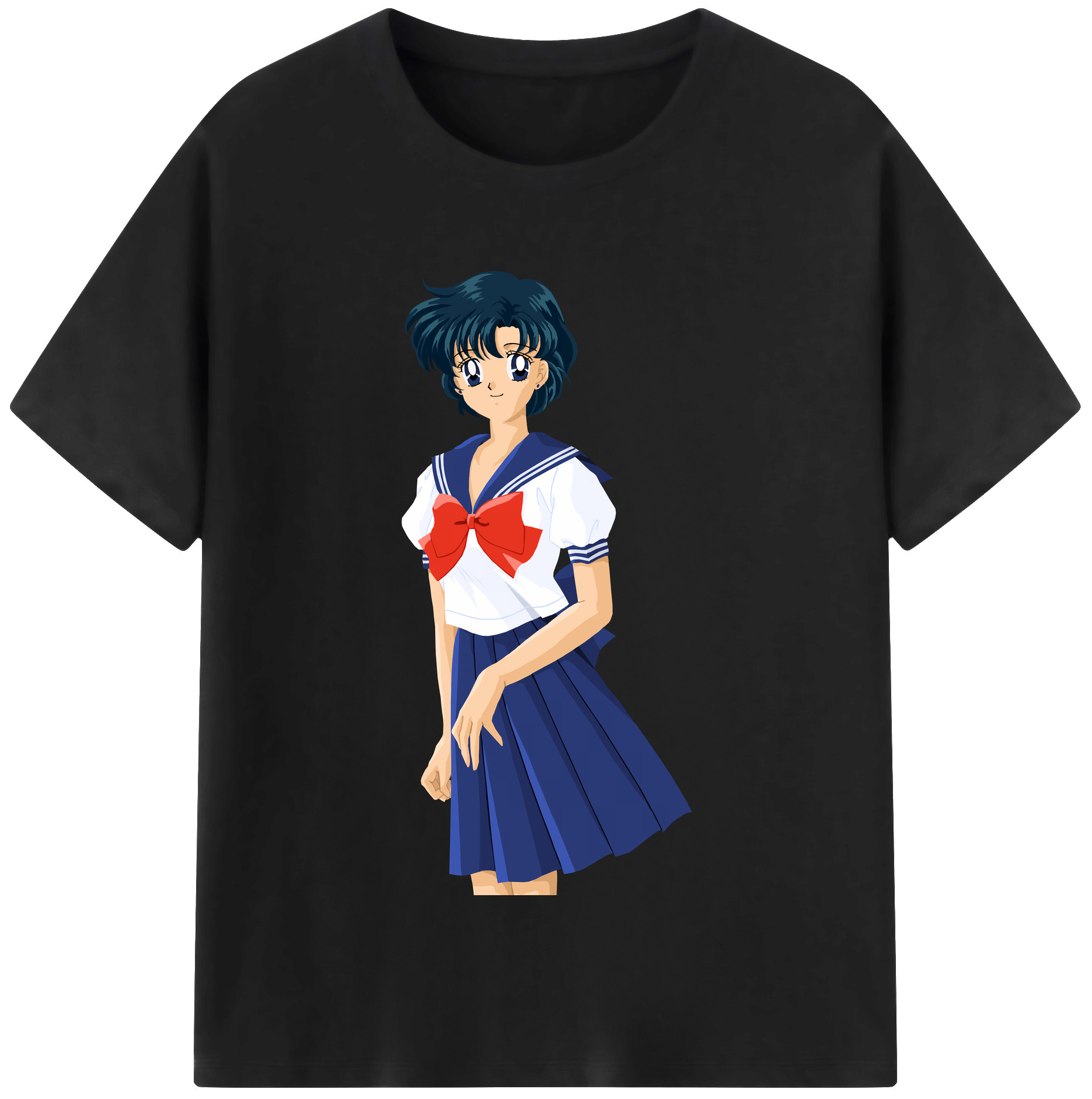 （画像用） 美少女戦士セーラームーン 水野 亜美 みずの あみ Sailor Moon Mizuno Ami 綿100％半袖Tシャツ（フロントプリント）