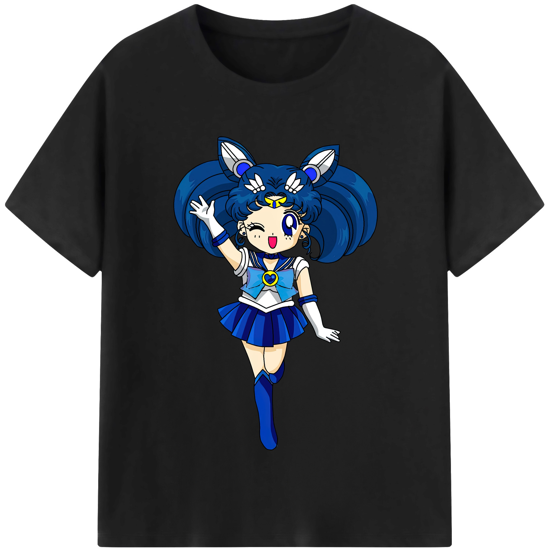 （画像用） 美少女戦士セーラームーン 水野 亜美 みずの あみ Sailor Moon Mizuno Ami 綿100％半袖Tシャツ（フロントプリント）
