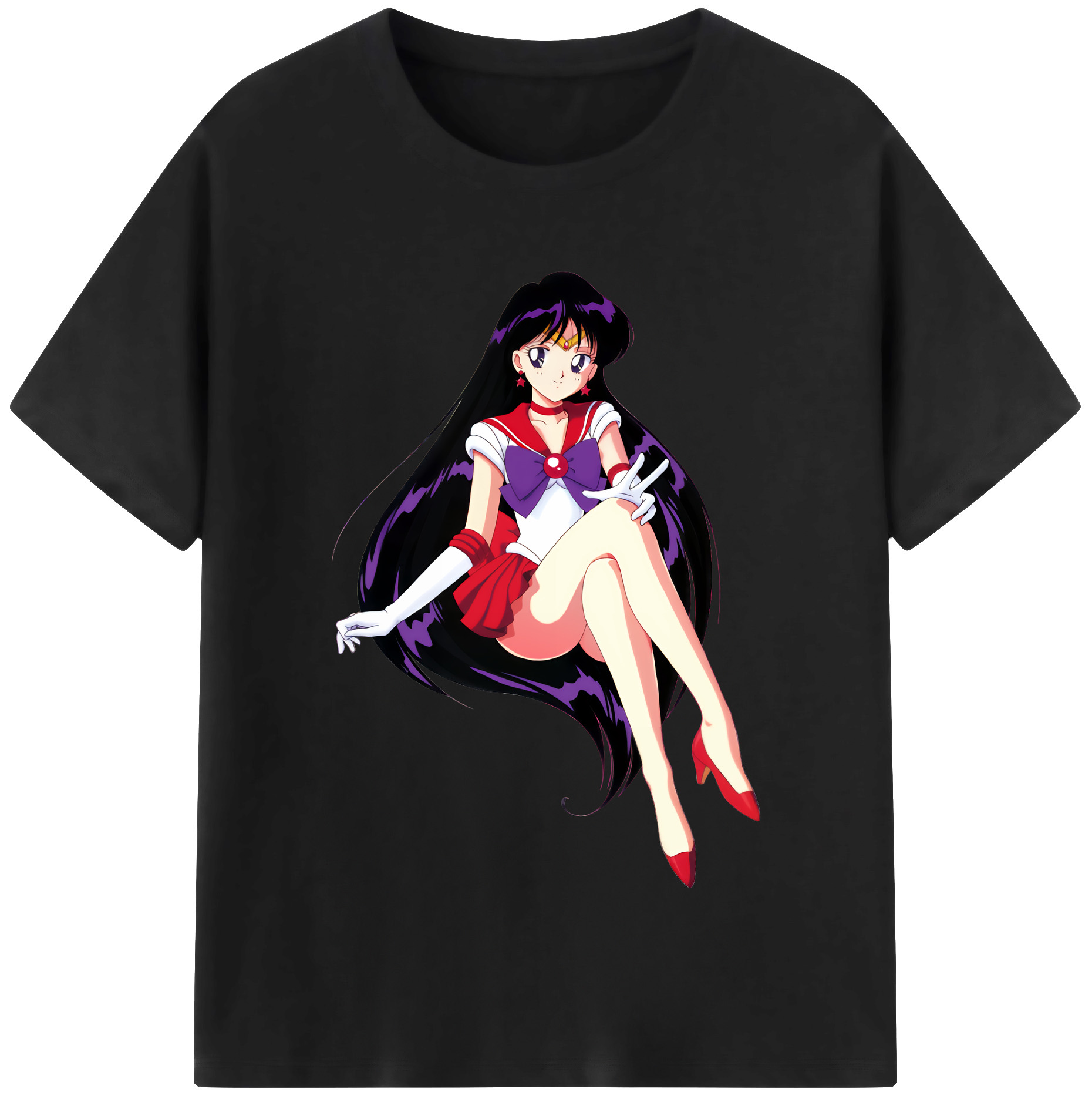 （画像用） 美少女戦士セーラームーン 火野レイ ひの レイ Sailor Moon Hino Rei （セーラーマーズ,Sailor Mars） 綿100％半袖Tシャツ（フロントプリント）