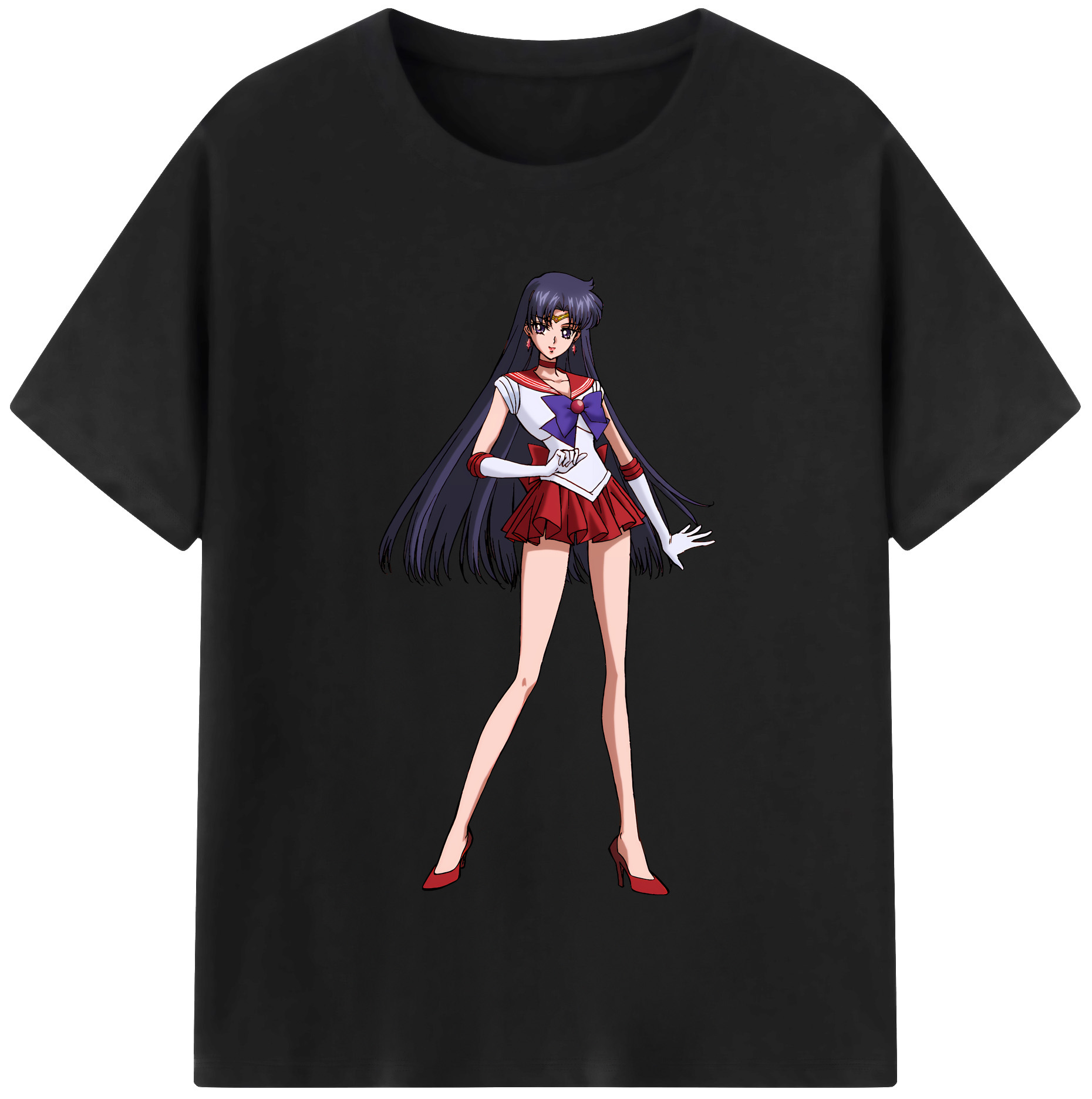 （画像用） 美少女戦士セーラームーン 火野レイ ひの レイ Sailor Moon Hino Rei （セーラーマーズ,Sailor Mars） 綿100％半袖Tシャツ（フロントプリント）