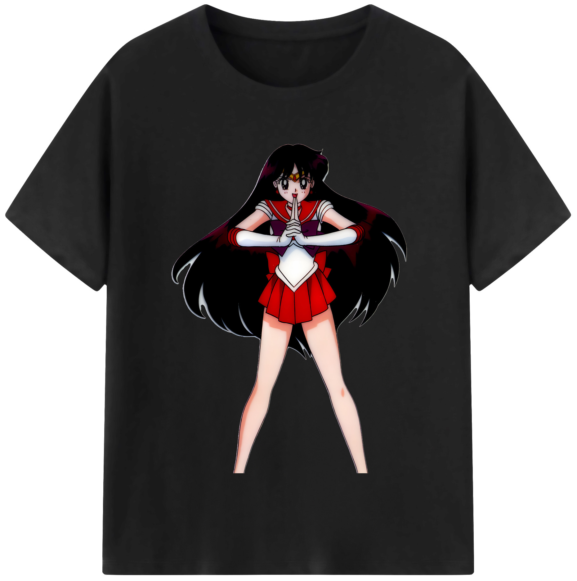 （画像用） 美少女戦士セーラームーン 火野レイ ひの レイ Sailor Moon Hino Rei （セーラーマーズ,Sailor Mars） 綿100％半袖Tシャツ（フロントプリント）