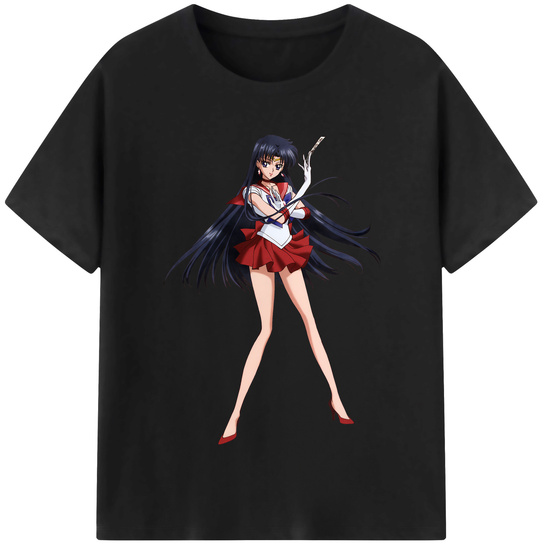 （画像用） 美少女戦士セーラームーン 火野レイ ひの レイ Sailor Moon Hino Rei （セーラーマーズ,Sailor Mars） 綿100％半袖Tシャツ（フロントプリント）