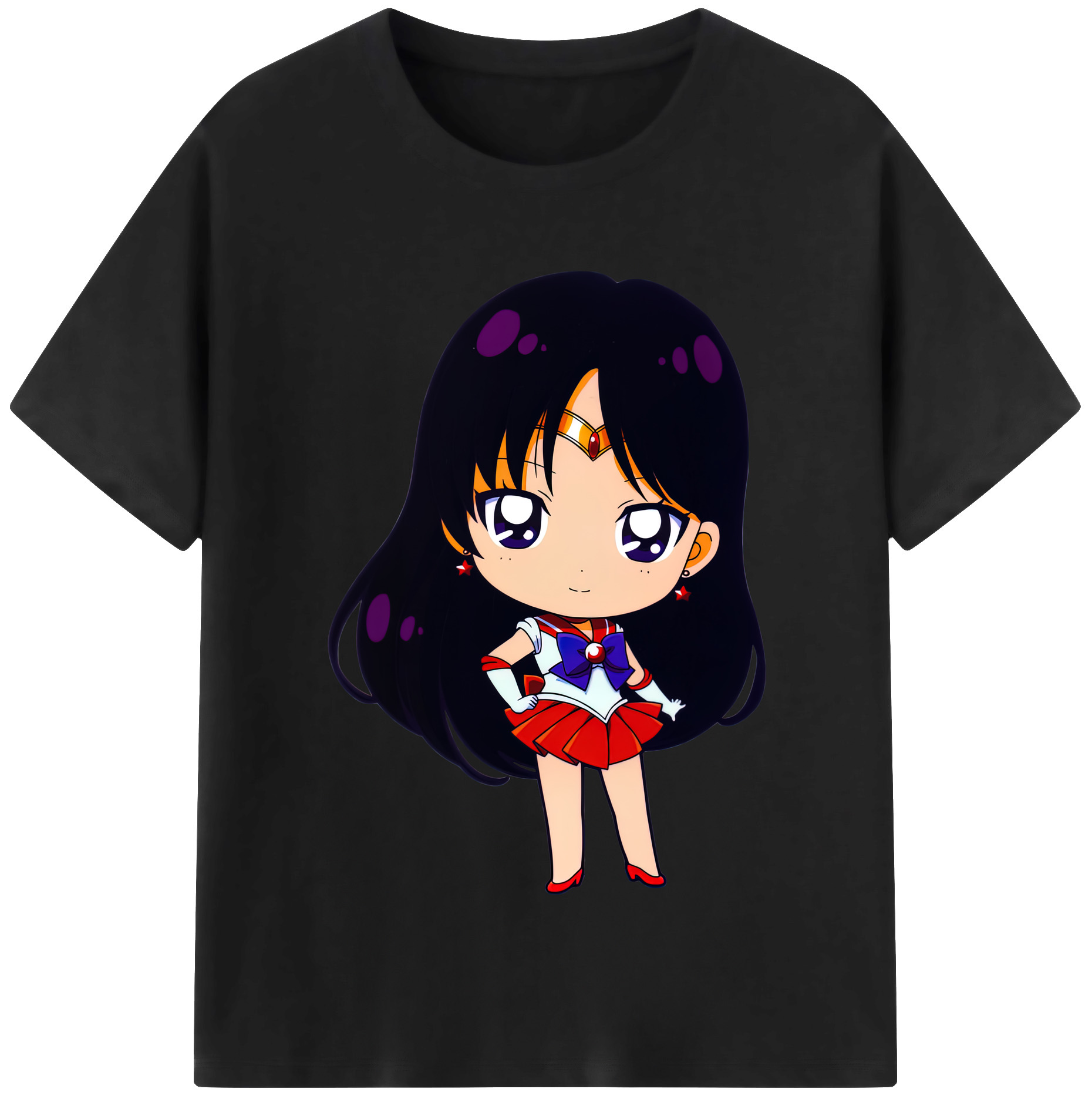（画像用） 美少女戦士セーラームーン 火野レイ ひの レイ Sailor Moon Hino Rei （セーラーマーズ,Sailor Mars） 綿100％半袖Tシャツ（フロントプリント）