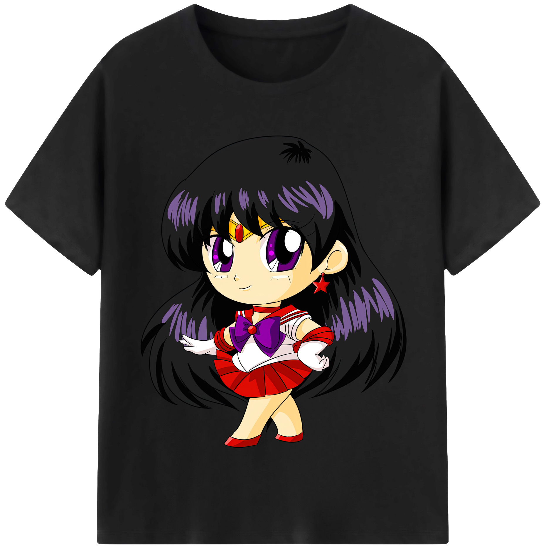 （画像用） 美少女戦士セーラームーン 火野レイ ひの レイ Sailor Moon Hino Rei （セーラーマーズ,Sailor Mars） 綿100％半袖Tシャツ（フロントプリント）
