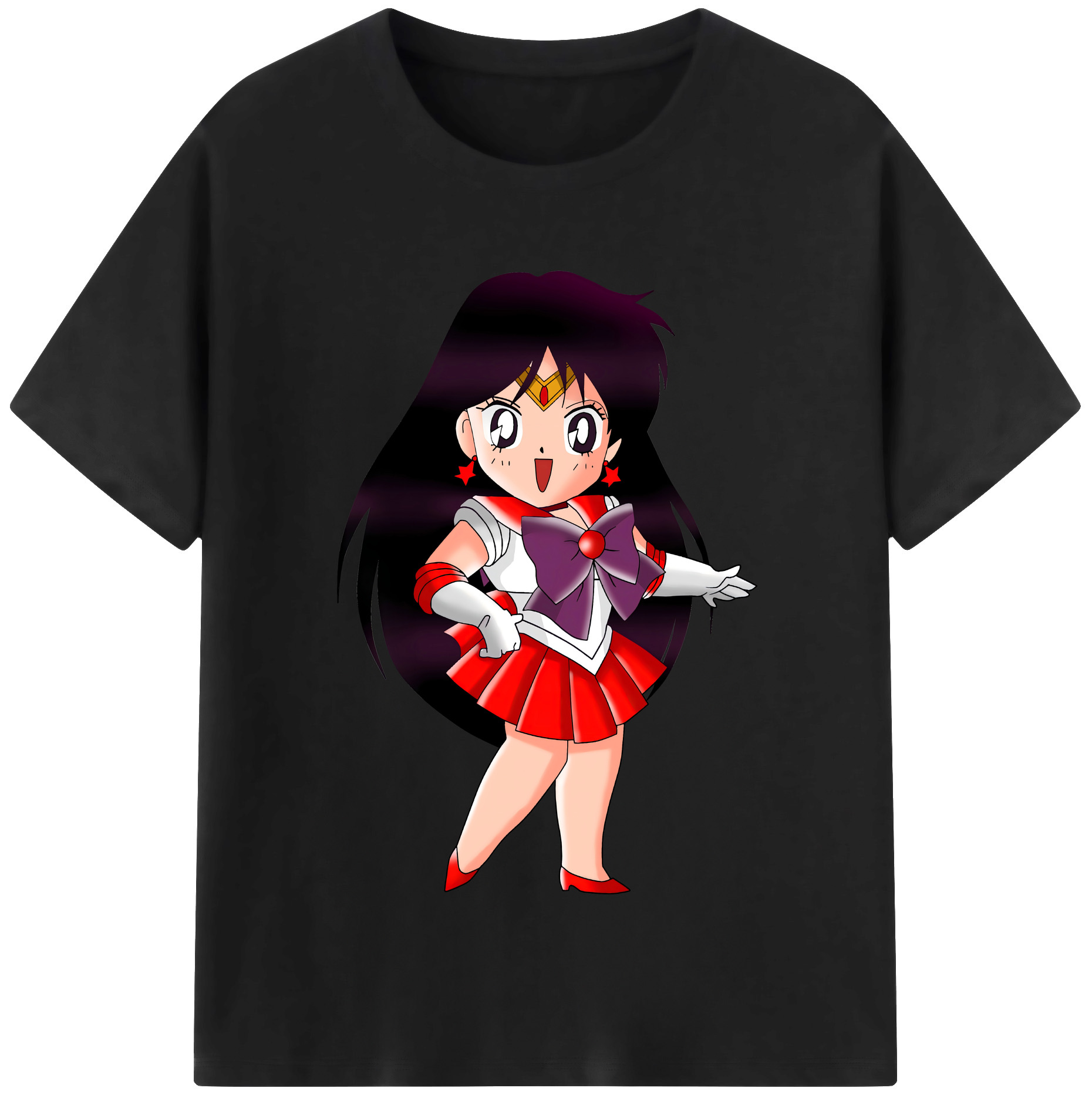 （画像用） 美少女戦士セーラームーン 火野レイ ひの レイ Sailor Moon Hino Rei （セーラーマーズ,Sailor Mars） 綿100％半袖Tシャツ（フロントプリント）