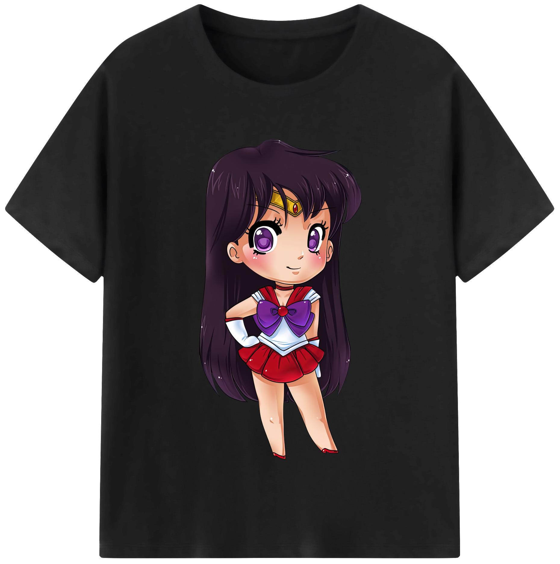 （画像用） 美少女戦士セーラームーン 火野レイ ひの レイ Sailor Moon Hino Rei （セーラーマーズ,Sailor Mars） 綿100％半袖Tシャツ（フロントプリント）