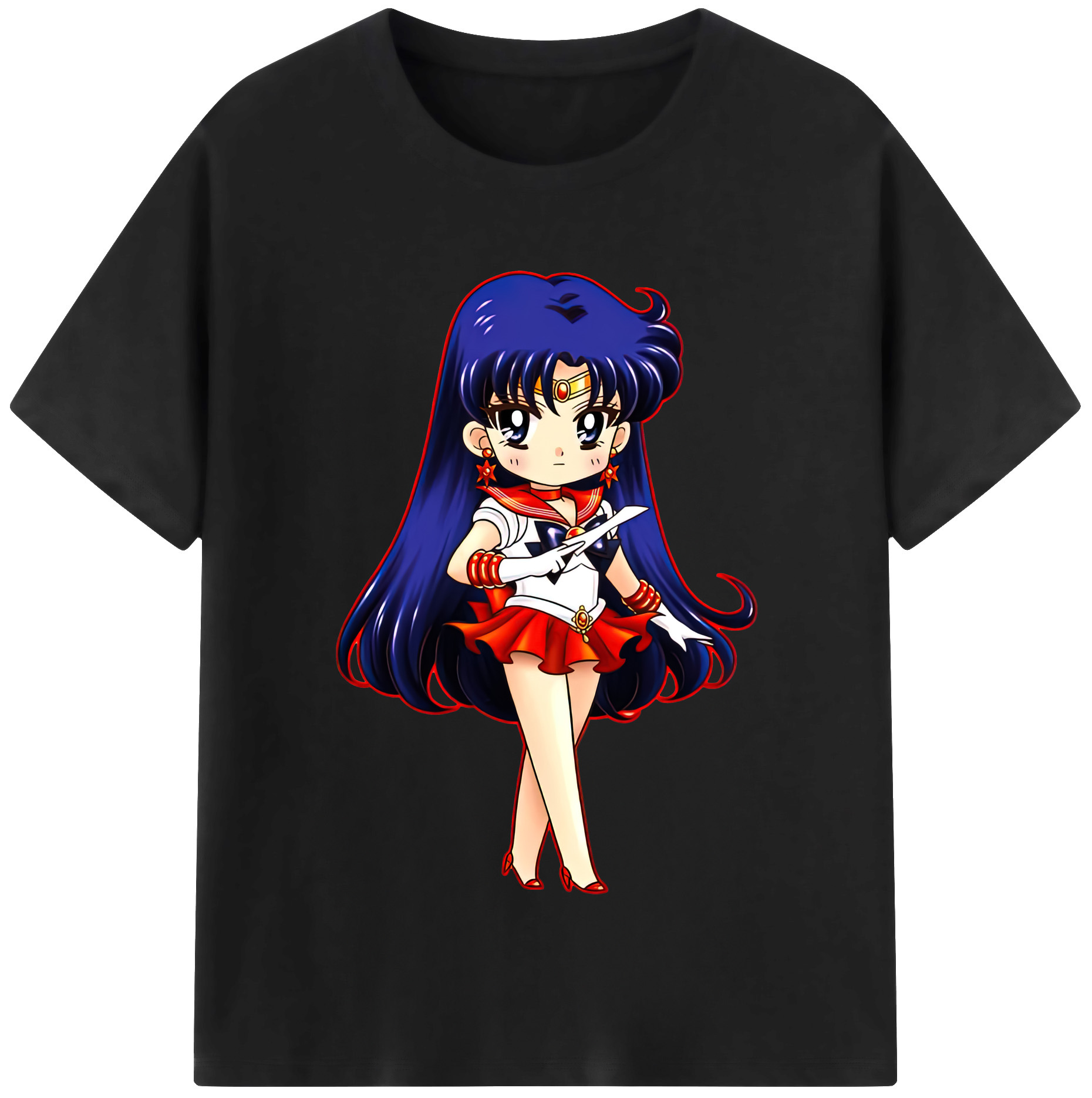 （画像用） 美少女戦士セーラームーン 火野レイ ひの レイ Sailor Moon Hino Rei （セーラーマーズ,Sailor Mars） 綿100％半袖Tシャツ（フロントプリント）