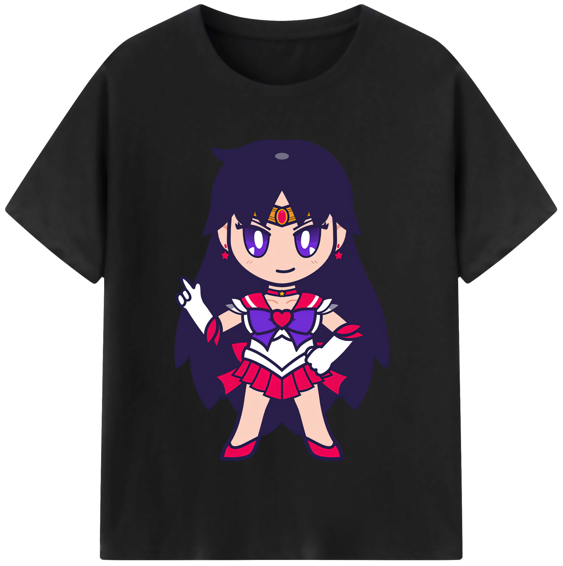 （画像用） 美少女戦士セーラームーン 火野レイ ひの レイ Sailor Moon Hino Rei （セーラーマーズ,Sailor Mars） 綿100％半袖Tシャツ（フロントプリント）