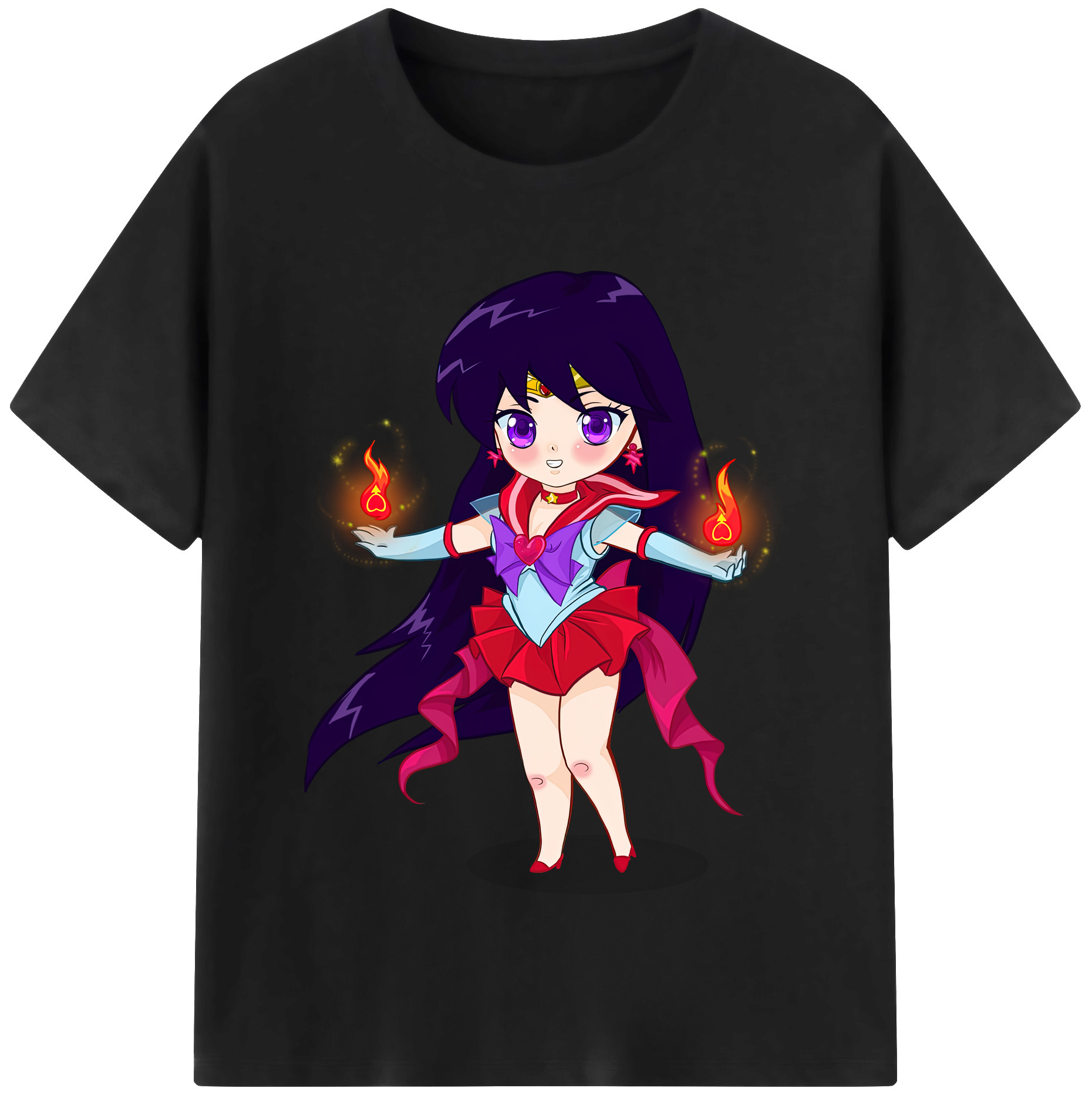 （画像用） 美少女戦士セーラームーン 火野レイ ひの レイ Sailor Moon Hino Rei （セーラーマーズ,Sailor Mars） 綿100％半袖Tシャツ（フロントプリント）