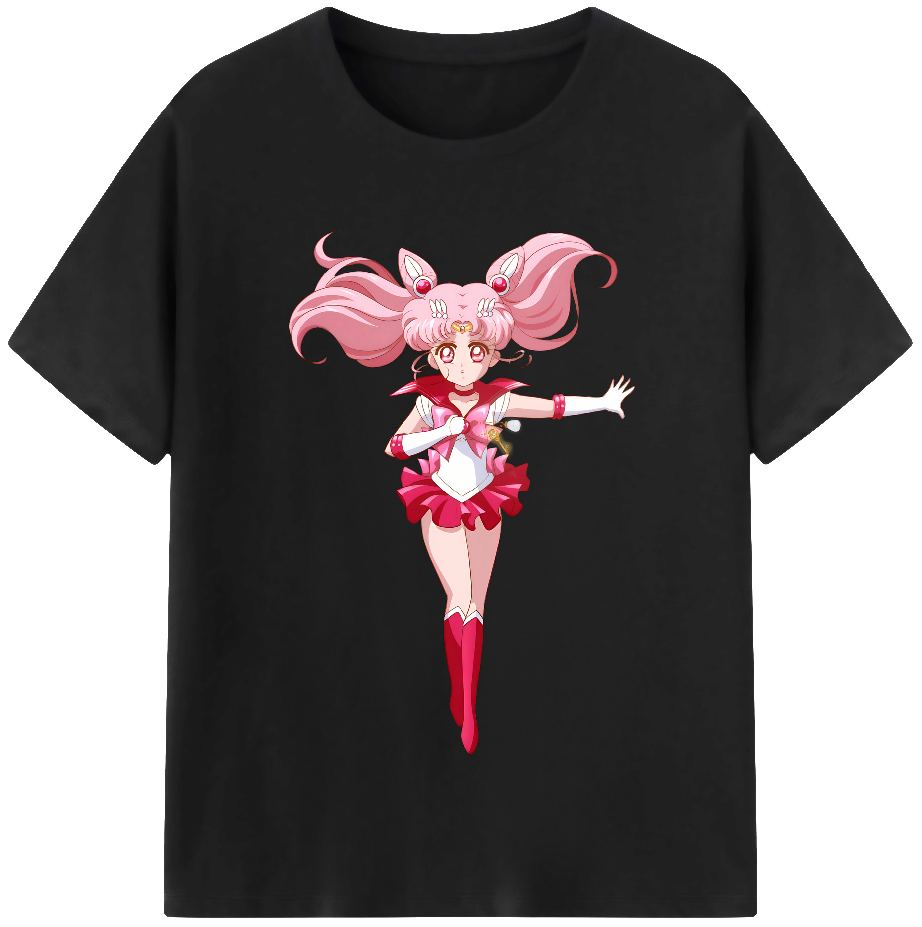 （画像用） 美少女戦士セーラームーン ちびうさ Sailor Moon Chibiusa Tsukino Usagi Small Lady Serenity 綿100％半袖Tシャツ（フロントプリント）