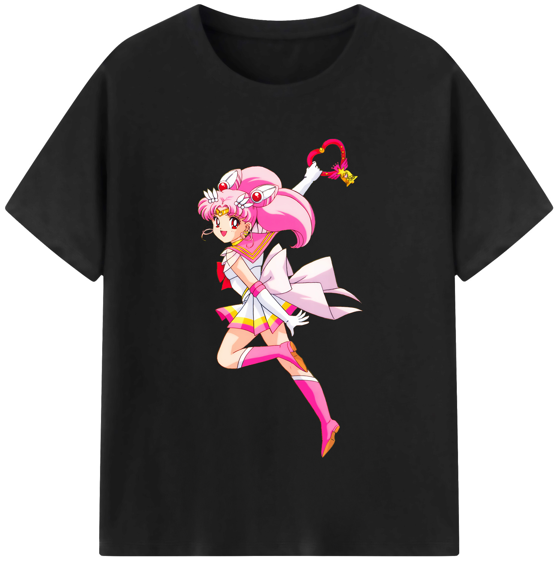 （画像用） 美少女戦士セーラームーン ちびうさ Sailor Moon Chibiusa Tsukino Usagi Small Lady Serenity 綿100％半袖Tシャツ（フロントプリント）