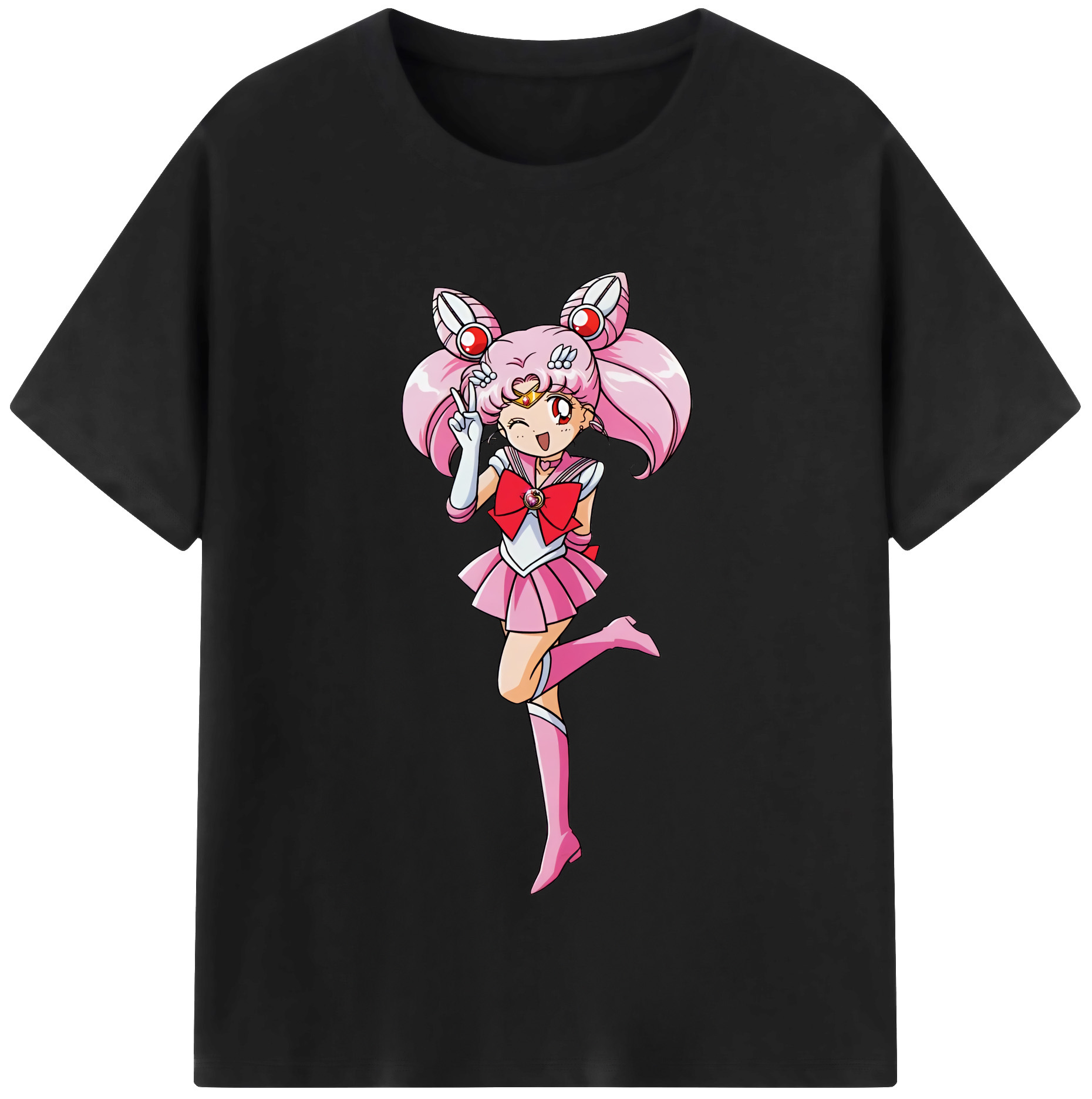 （画像用） 美少女戦士セーラームーン ちびうさ Sailor Moon Chibiusa Tsukino Usagi Small Lady Serenity 綿100％半袖Tシャツ（フロントプリント）