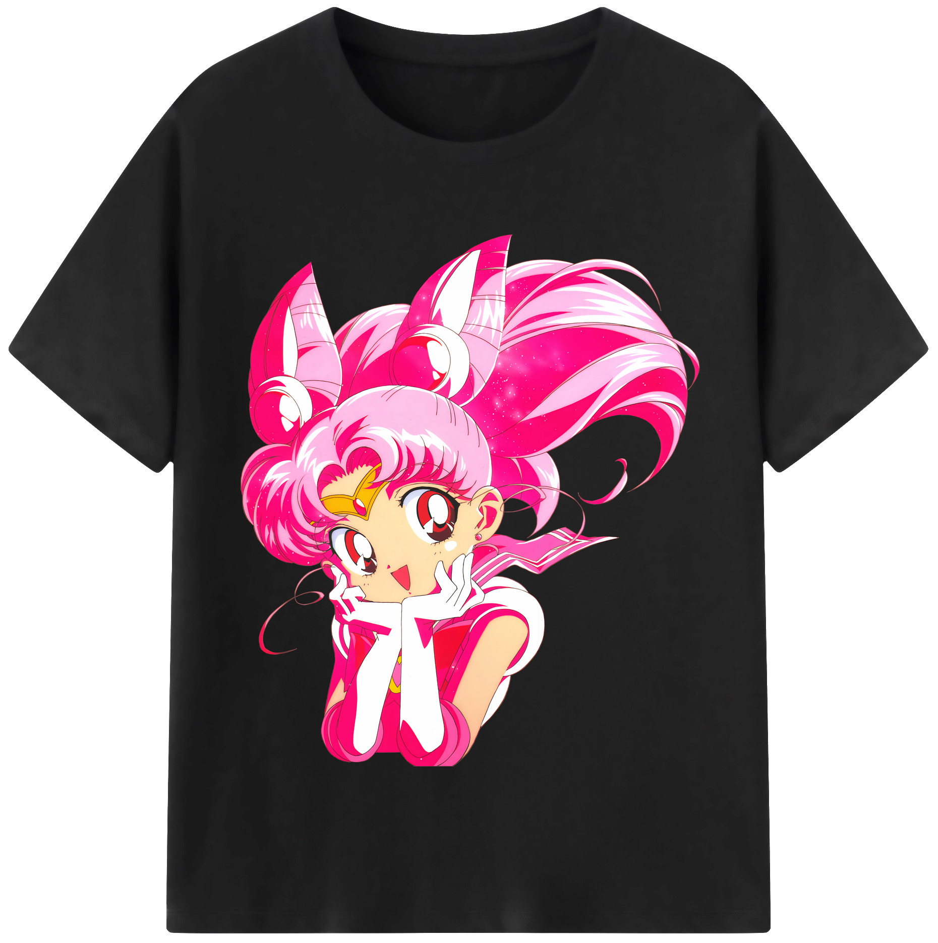 （画像用） 美少女戦士セーラームーン ちびうさ Sailor Moon Chibiusa Tsukino Usagi Small Lady Serenity 綿100％半袖Tシャツ（フロントプリント）