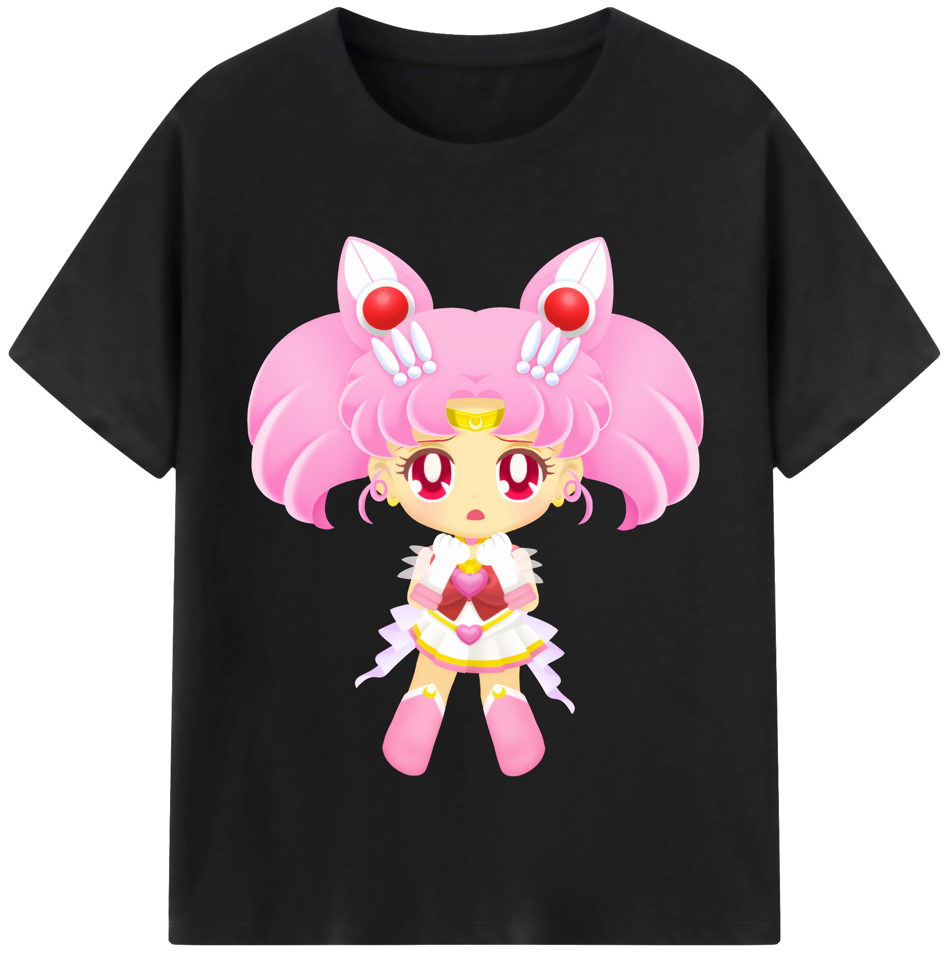（画像用） 美少女戦士セーラームーン ちびうさ Sailor Moon Chibiusa Tsukino Usagi Small Lady Serenity 綿100％半袖Tシャツ（フロントプリント）