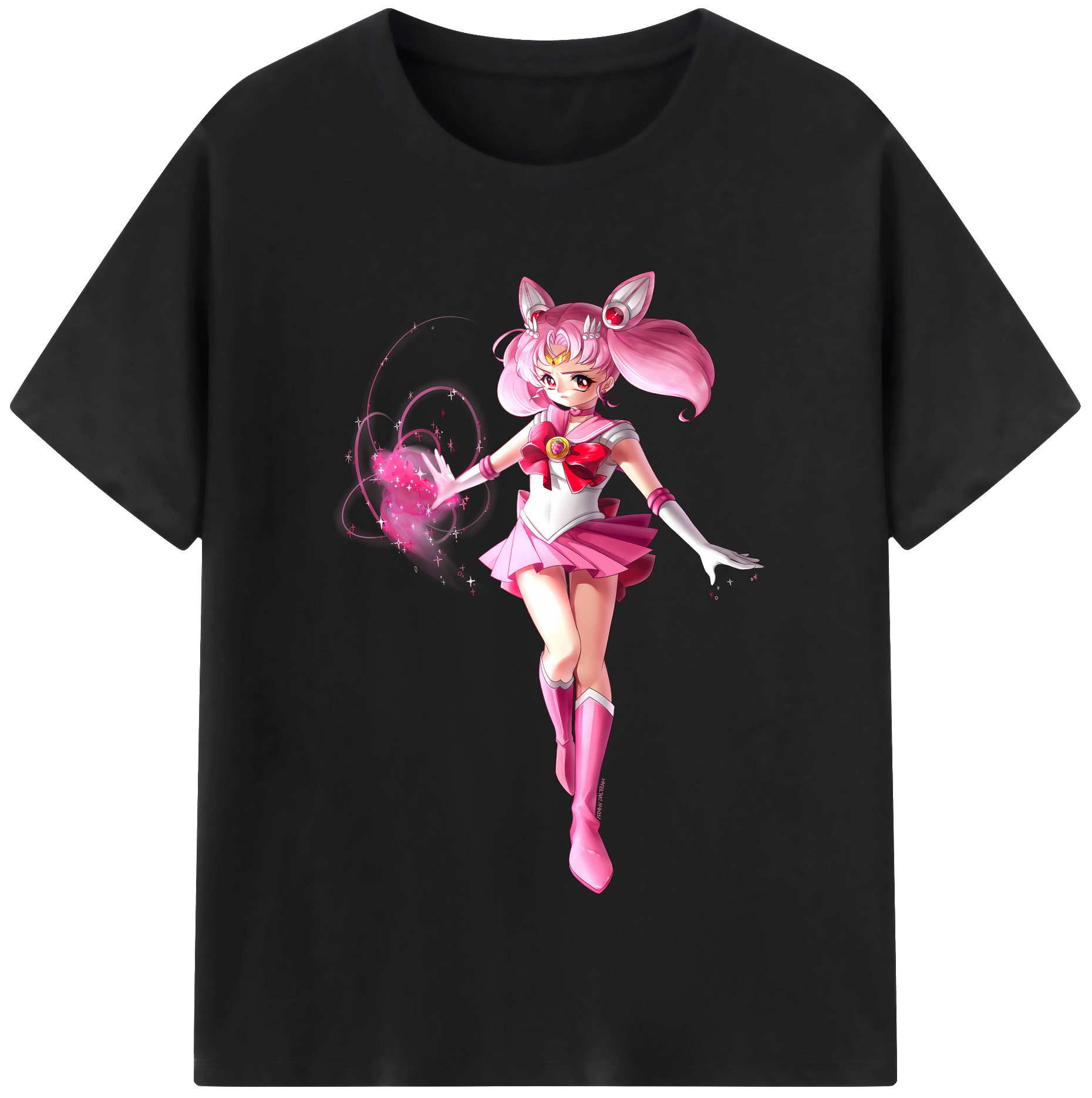 （画像用） 美少女戦士セーラームーン ちびうさ Sailor Moon Chibiusa Tsukino Usagi Small Lady Serenity 綿100％半袖Tシャツ（フロントプリント）
