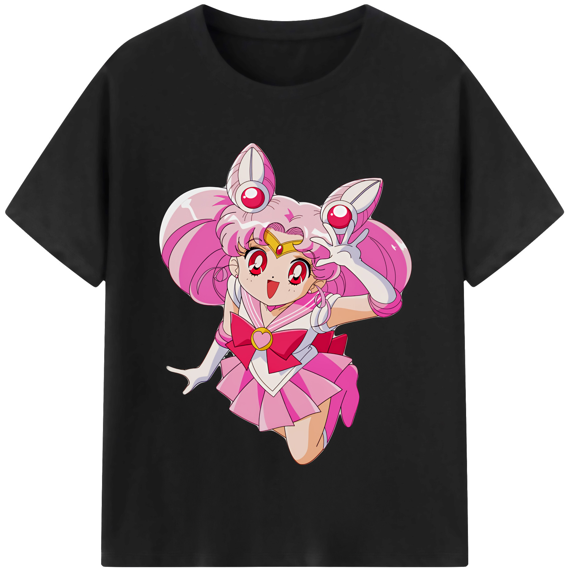 （画像用） 美少女戦士セーラームーン ちびうさ Sailor Moon Chibiusa Tsukino Usagi Small Lady Serenity 綿100％半袖Tシャツ（フロントプリント）