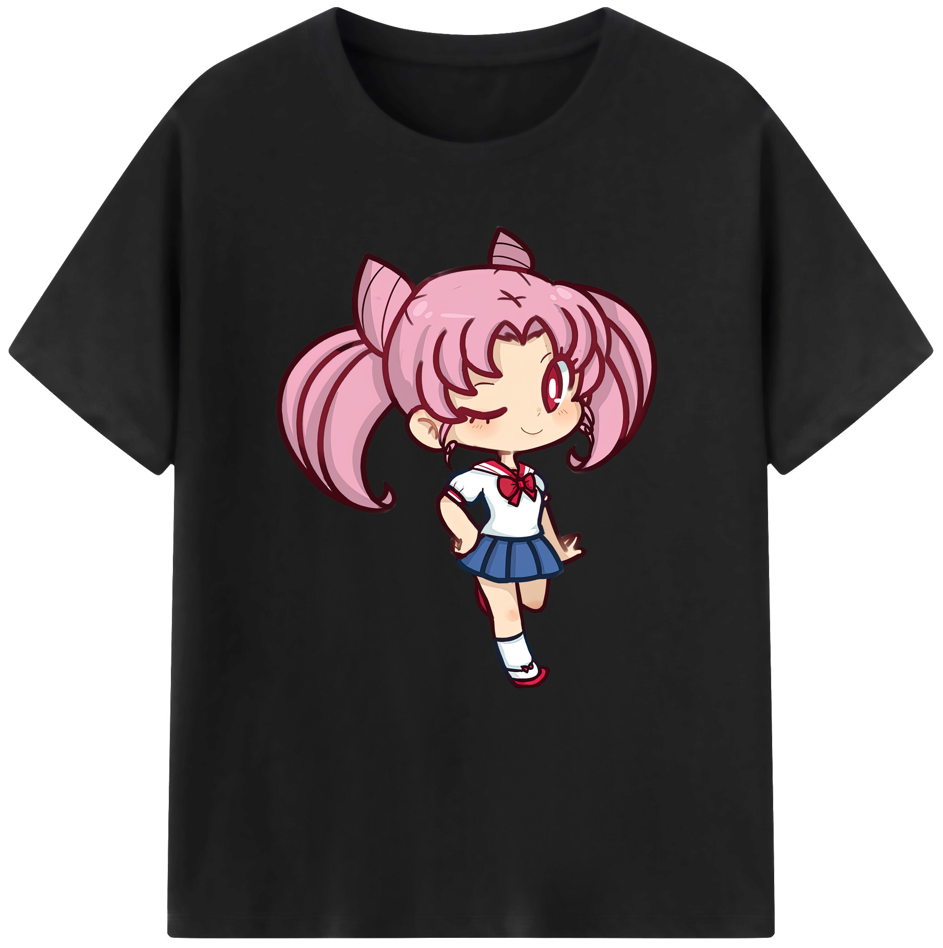 （画像用） 美少女戦士セーラームーン ちびうさ Sailor Moon Chibiusa Tsukino Usagi Small Lady Serenity 綿100％半袖Tシャツ（フロントプリント）