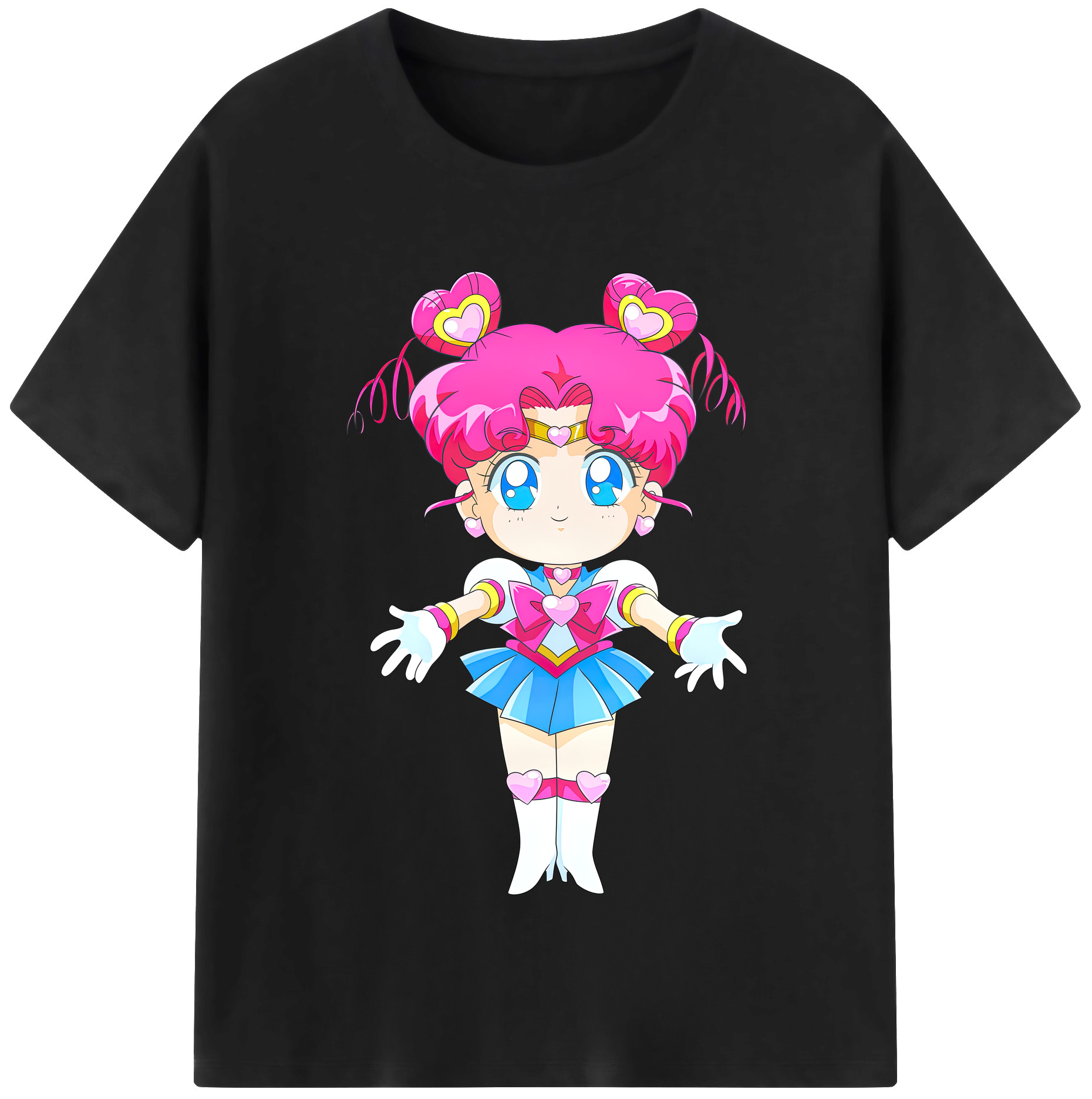 （画像用） 美少女戦士セーラームーン ちびうさ Sailor Moon Chibiusa Tsukino Usagi Small Lady Serenity 綿100％半袖Tシャツ（フロントプリント）
