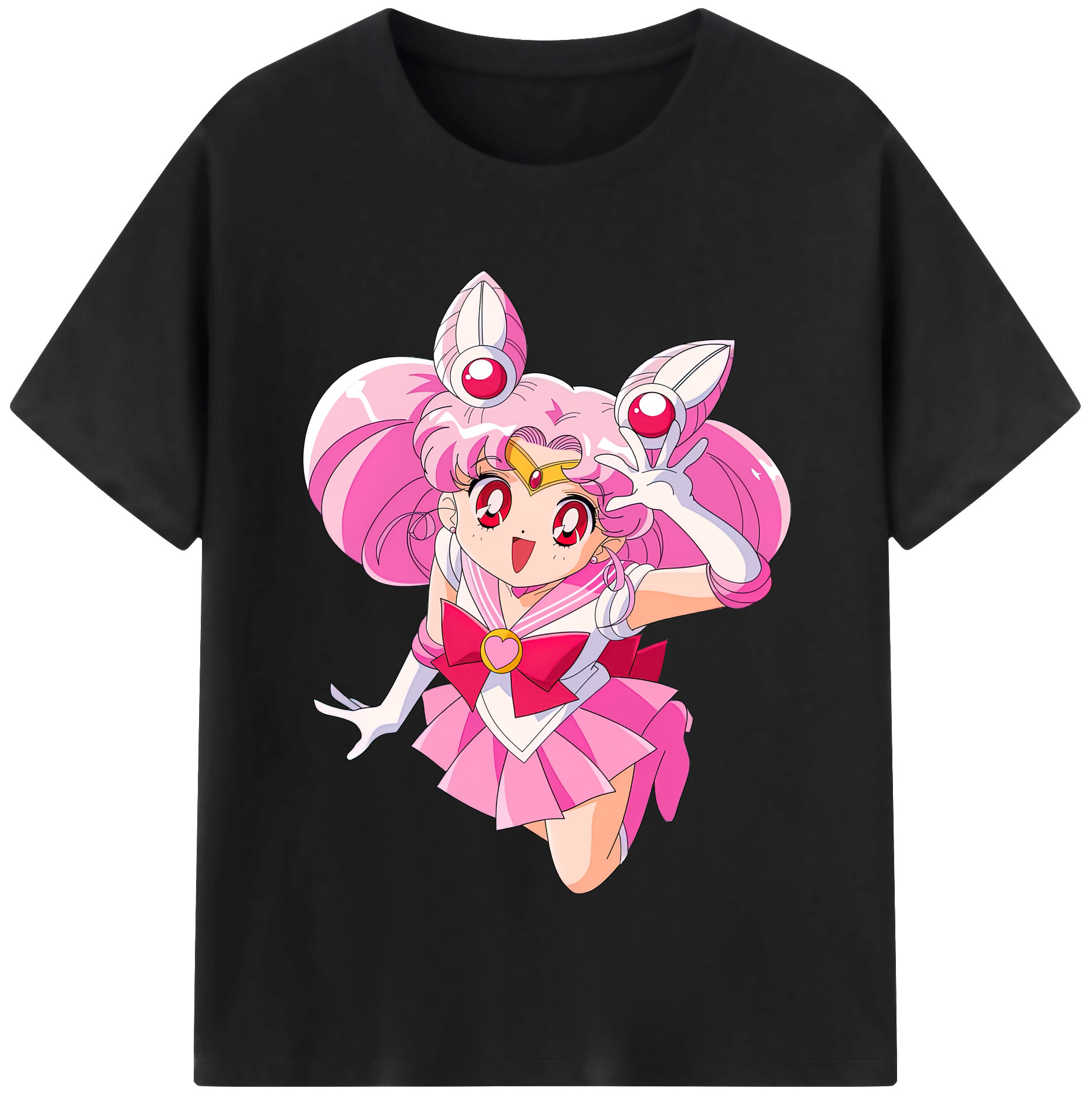 （画像用） 美少女戦士セーラームーン ちびうさ Sailor Moon Chibiusa Tsukino Usagi Small Lady Serenity 綿100％半袖Tシャツ（フロントプリント）