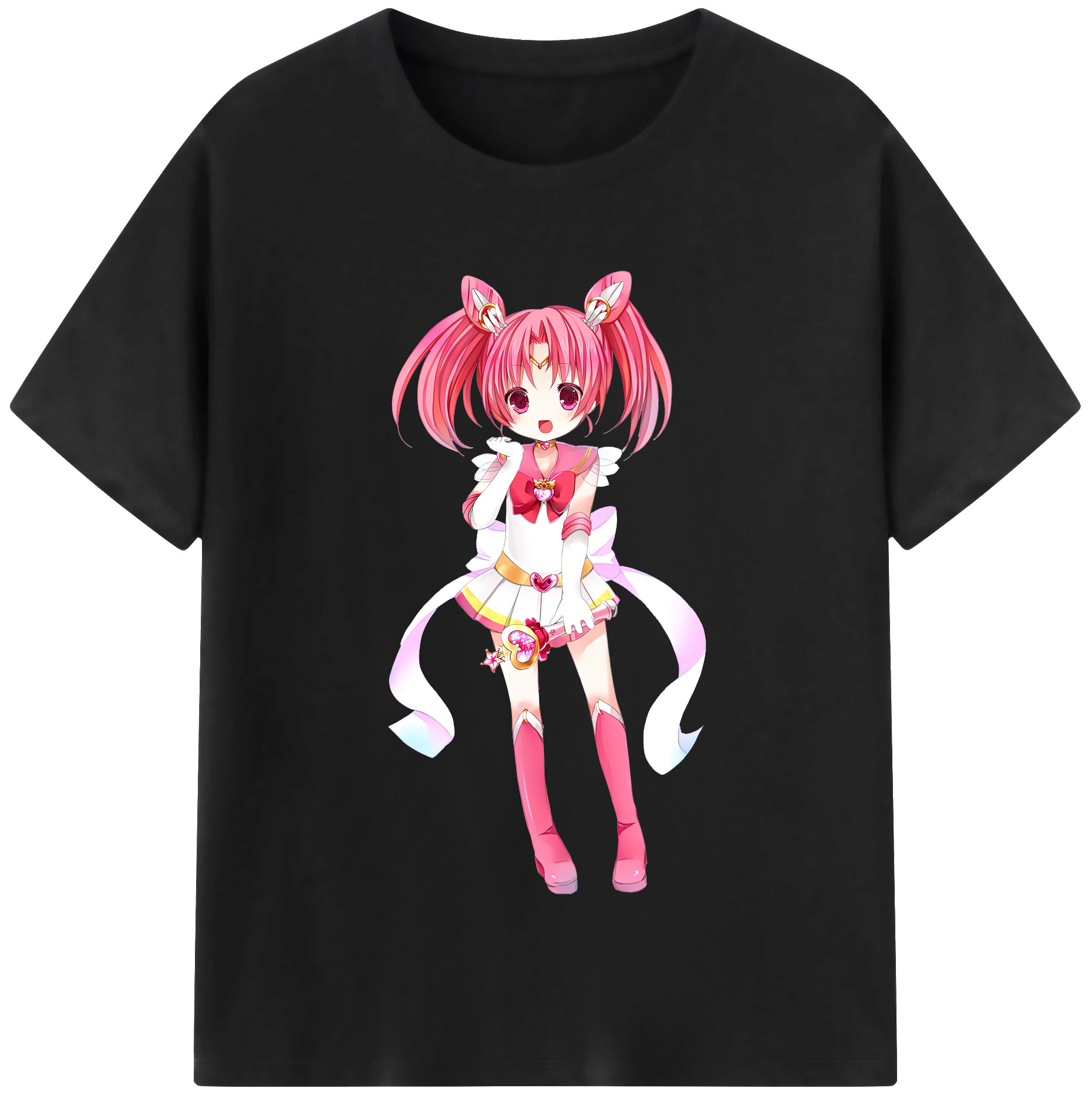 （画像用） 美少女戦士セーラームーン ちびうさ Sailor Moon Chibiusa Tsukino Usagi Small Lady Serenity 綿100％半袖Tシャツ（フロントプリント）
