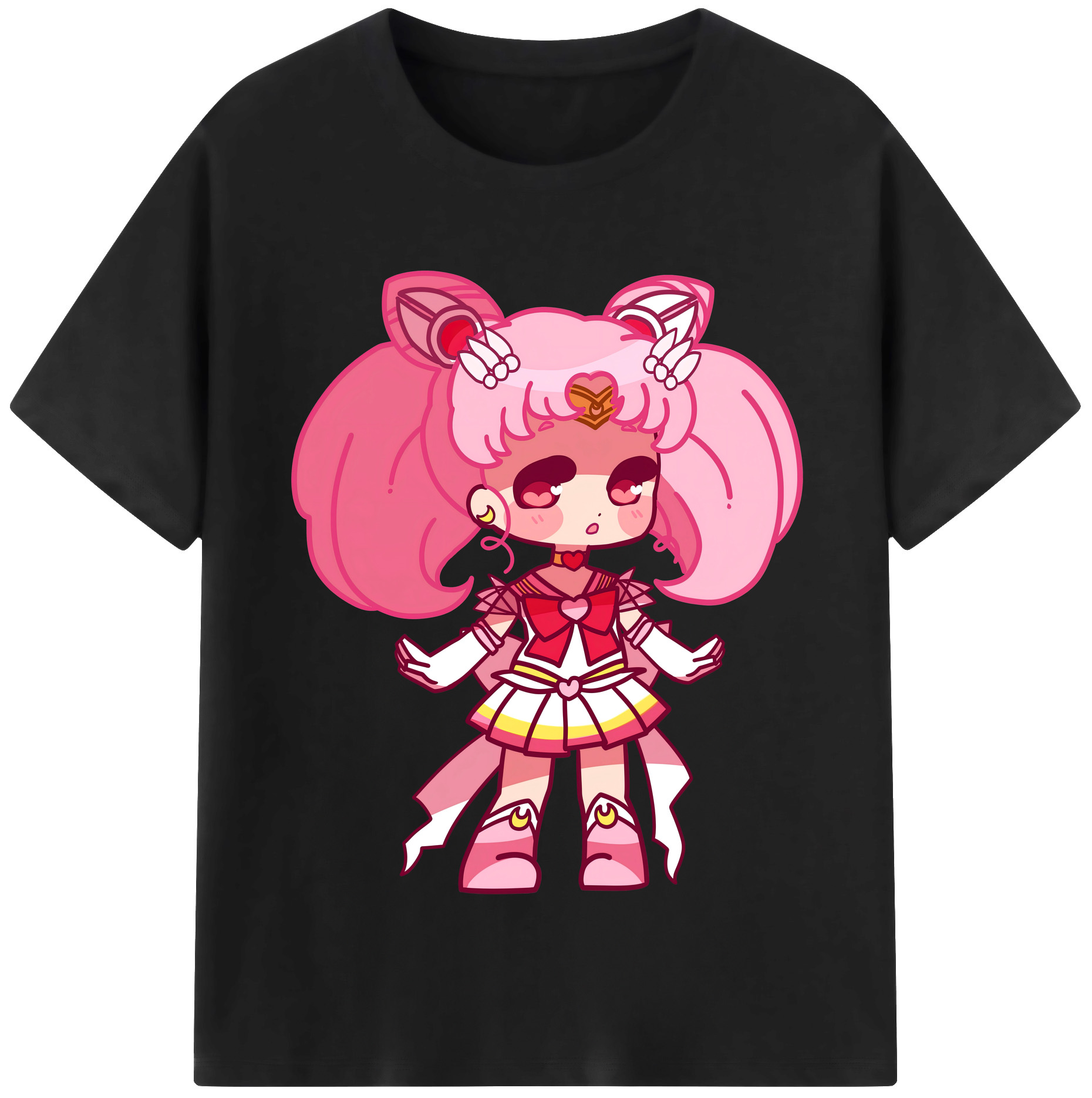 （画像用） 美少女戦士セーラームーン ちびうさ Sailor Moon Chibiusa Tsukino Usagi Small Lady Serenity 綿100％半袖Tシャツ（フロントプリント）