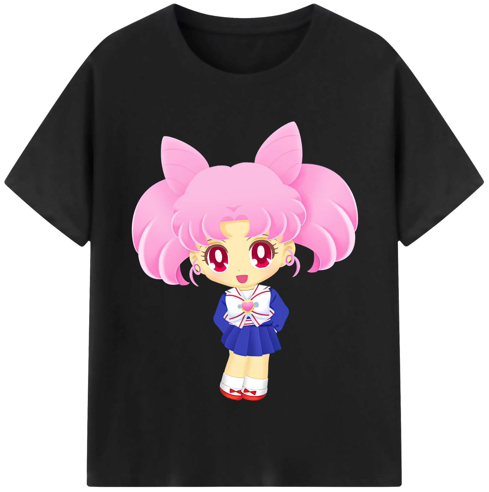 （画像用） 美少女戦士セーラームーン ちびうさ Sailor Moon Chibiusa Tsukino Usagi Small Lady Serenity 綿100％半袖Tシャツ（フロントプリント）