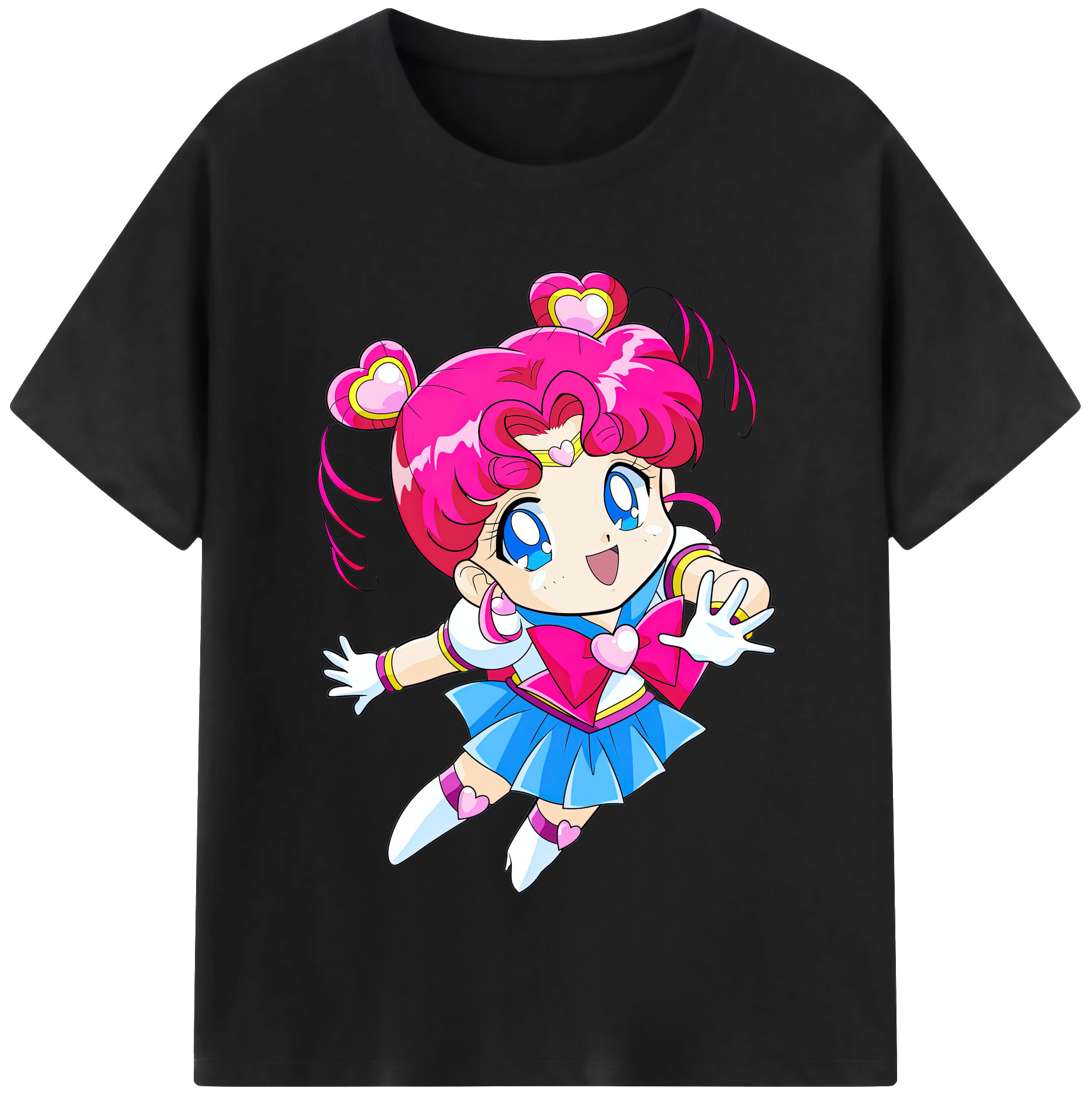 （画像用） 美少女戦士セーラームーン ちびうさ Sailor Moon Chibiusa Tsukino Usagi Small Lady Serenity 綿100％半袖Tシャツ（フロントプリント）