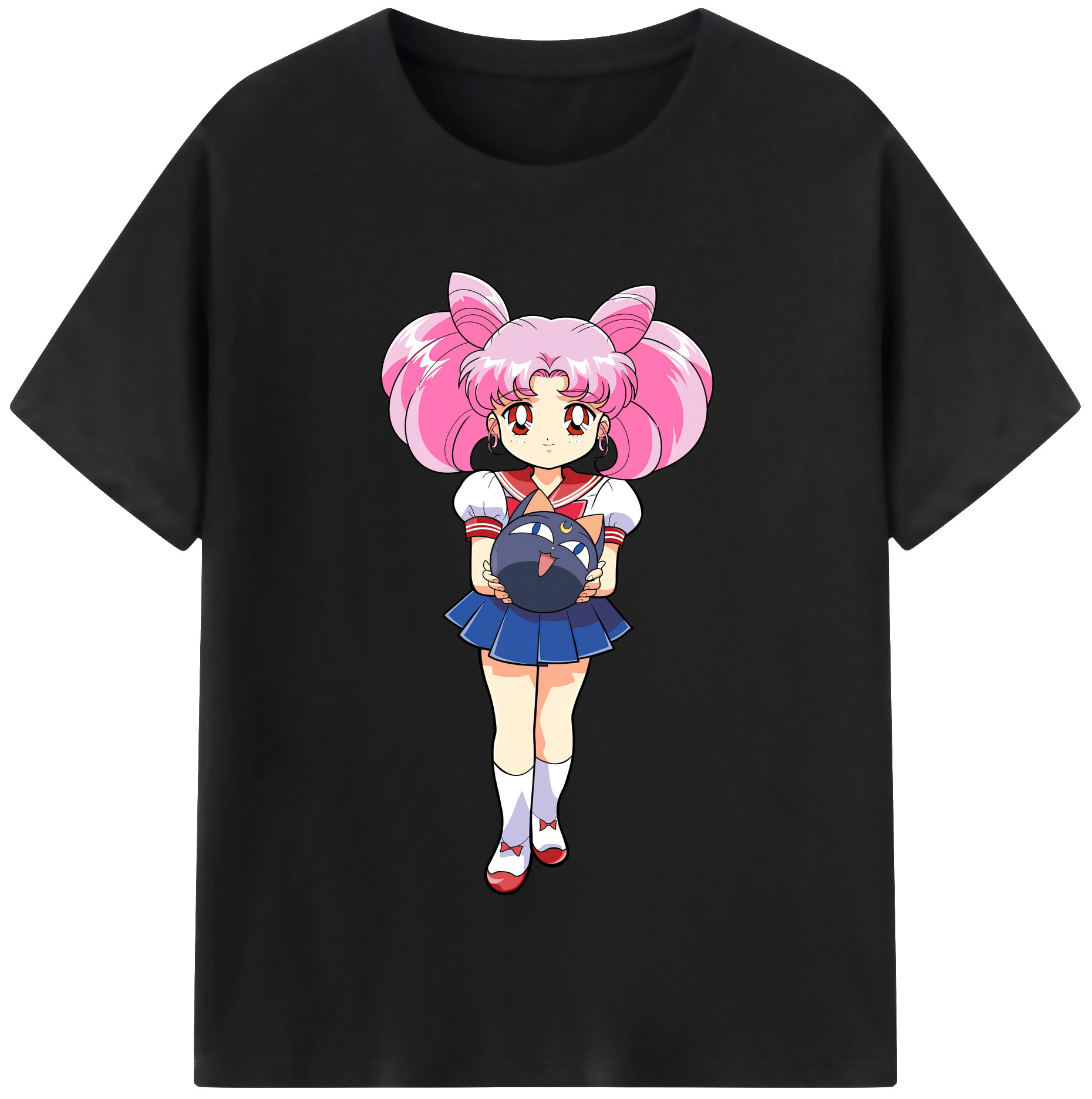 （画像用） 美少女戦士セーラームーン ちびうさ Sailor Moon Chibiusa Tsukino Usagi Small Lady Serenity 綿100％半袖Tシャツ（フロントプリント）