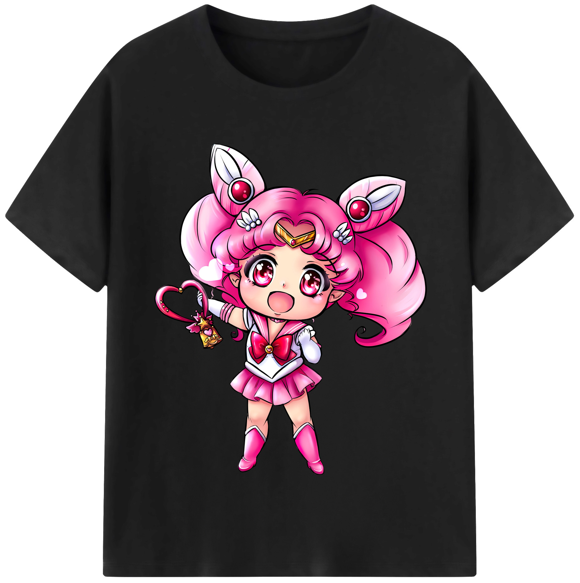 （画像用） 美少女戦士セーラームーン ちびうさ Sailor Moon Chibiusa Tsukino Usagi Small Lady Serenity 綿100％半袖Tシャツ（フロントプリント）