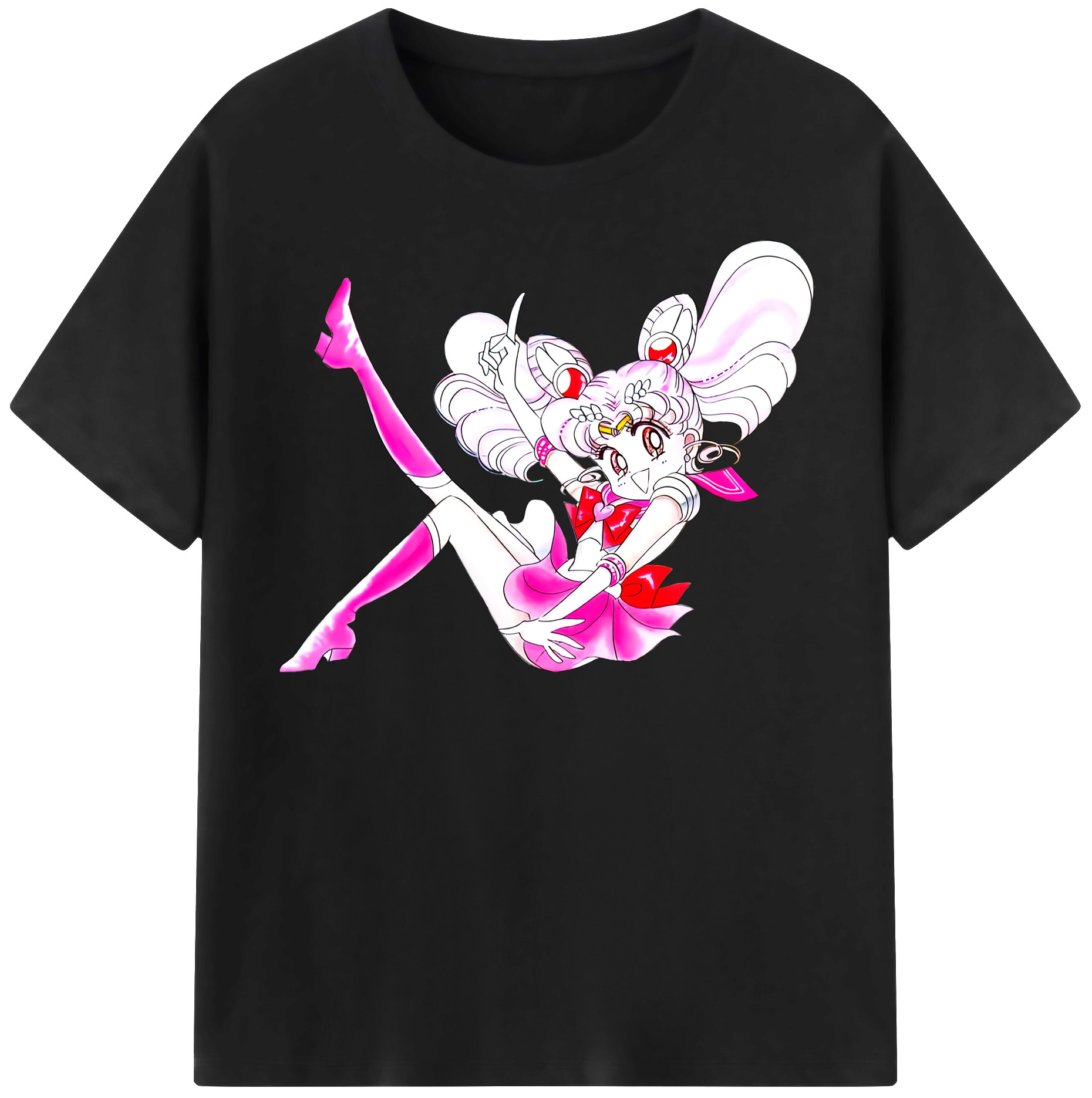 （画像用） 美少女戦士セーラームーン ちびうさ Sailor Moon Chibiusa Tsukino Usagi Small Lady Serenity 綿100％半袖Tシャツ（フロントプリント）