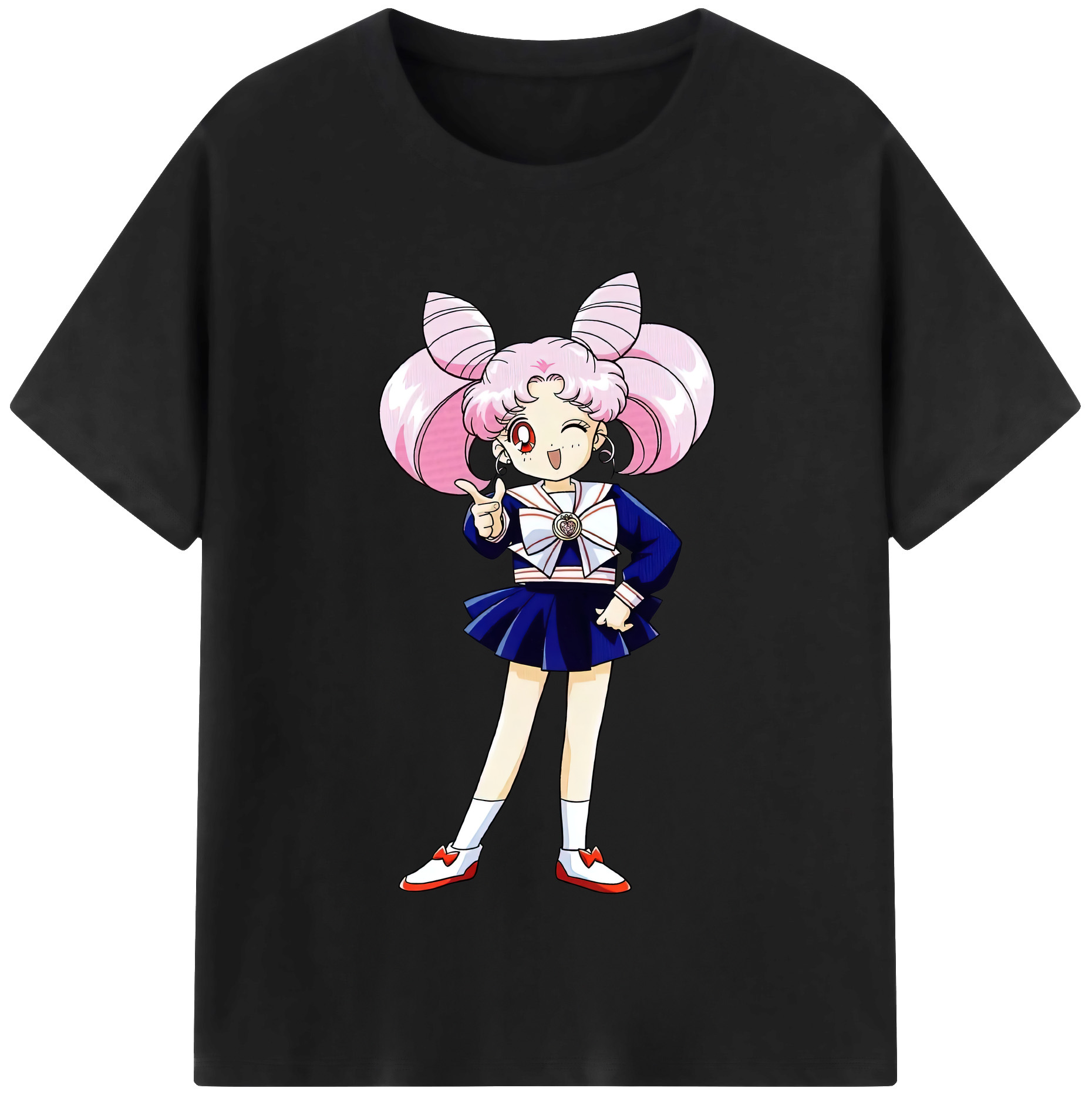 （画像用） 美少女戦士セーラームーン ちびうさ Sailor Moon Chibiusa Tsukino Usagi Small Lady Serenity 綿100％半袖Tシャツ（フロントプリント）