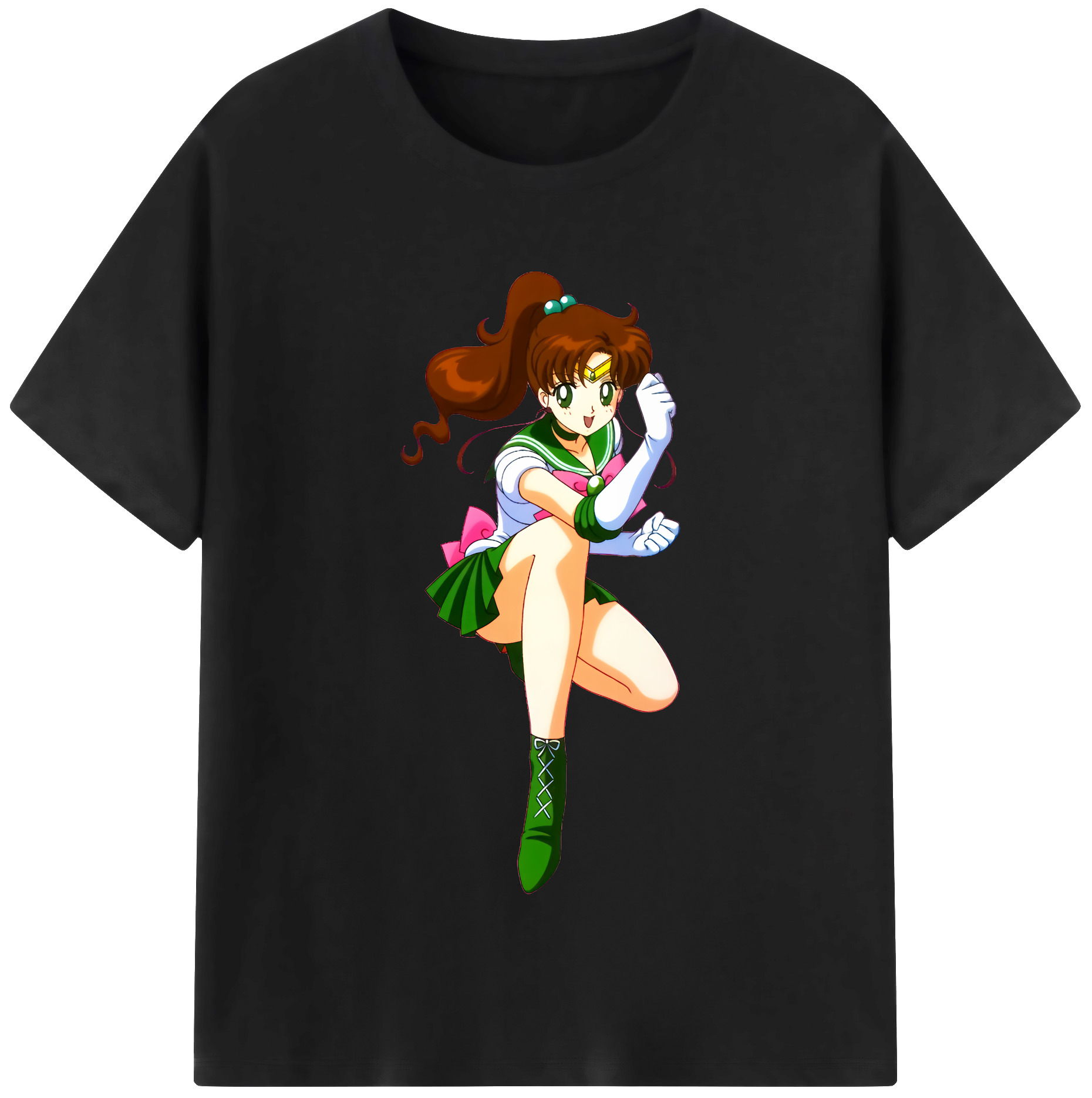 （画像用） 美少女戦士セーラームーン 木野 まこと きの まこと Sailor Moon Kino Makoto （セーラージュピター；Sailor Jupiter） 綿100％半袖Tシャツ（フロントプリント）
