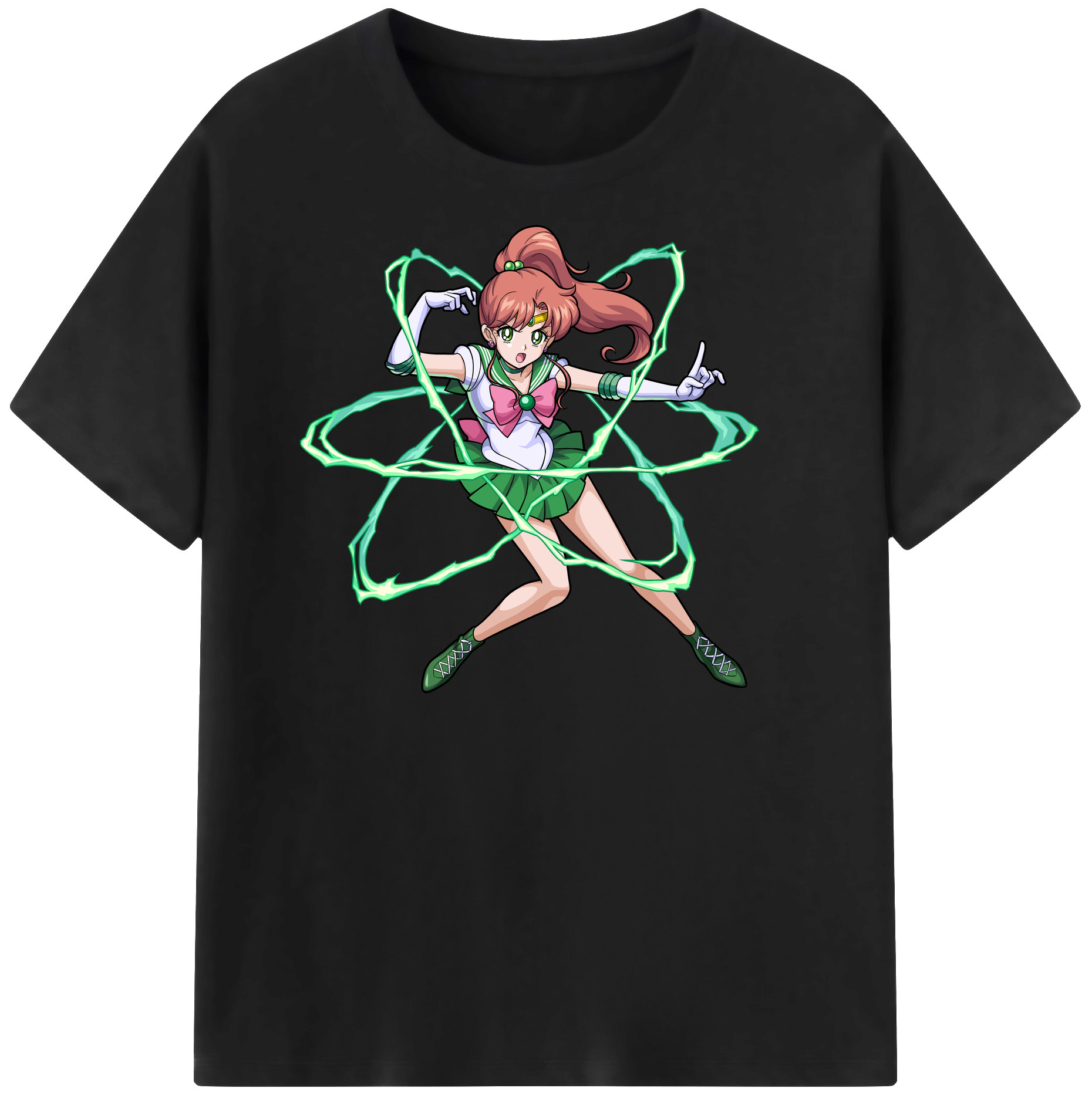 （画像用） 美少女戦士セーラームーン 木野 まこと きの まこと Sailor Moon Kino Makoto （セーラージュピター；Sailor Jupiter） 綿100％半袖Tシャツ（フロントプリント）