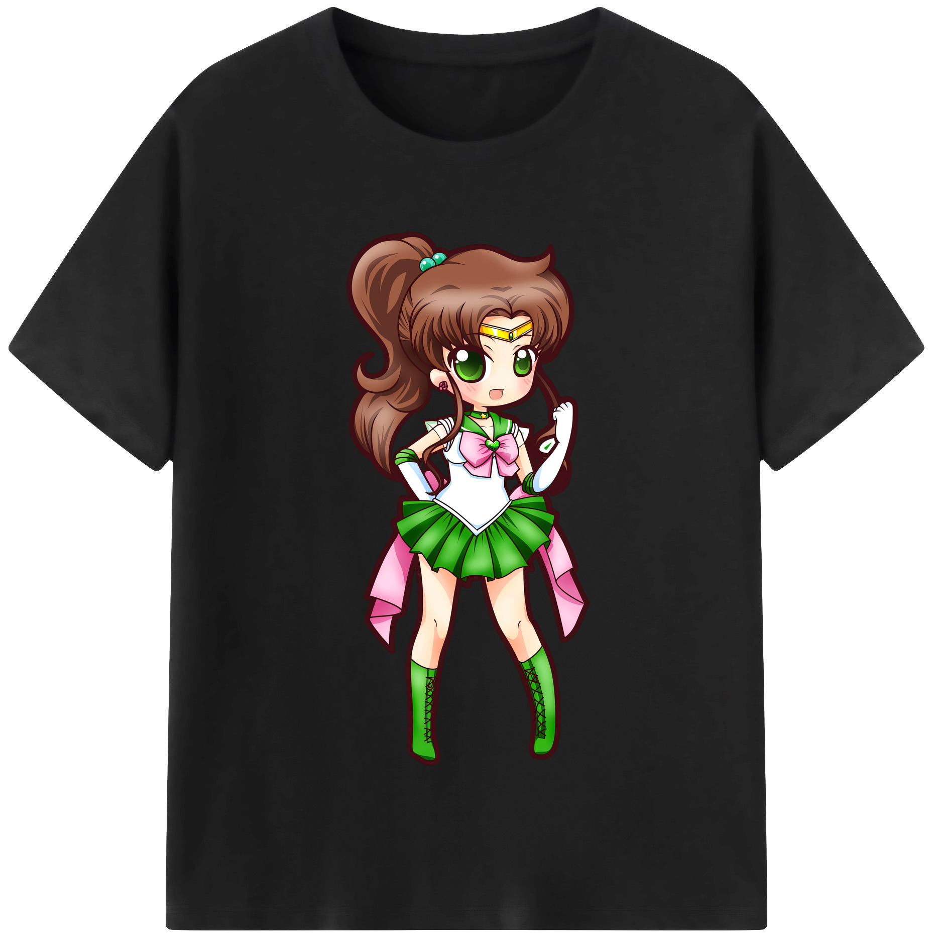 （画像用） 美少女戦士セーラームーン 木野 まこと きの まこと Sailor Moon Kino Makoto （セーラージュピター；Sailor Jupiter） 綿100％半袖Tシャツ（フロントプリント）