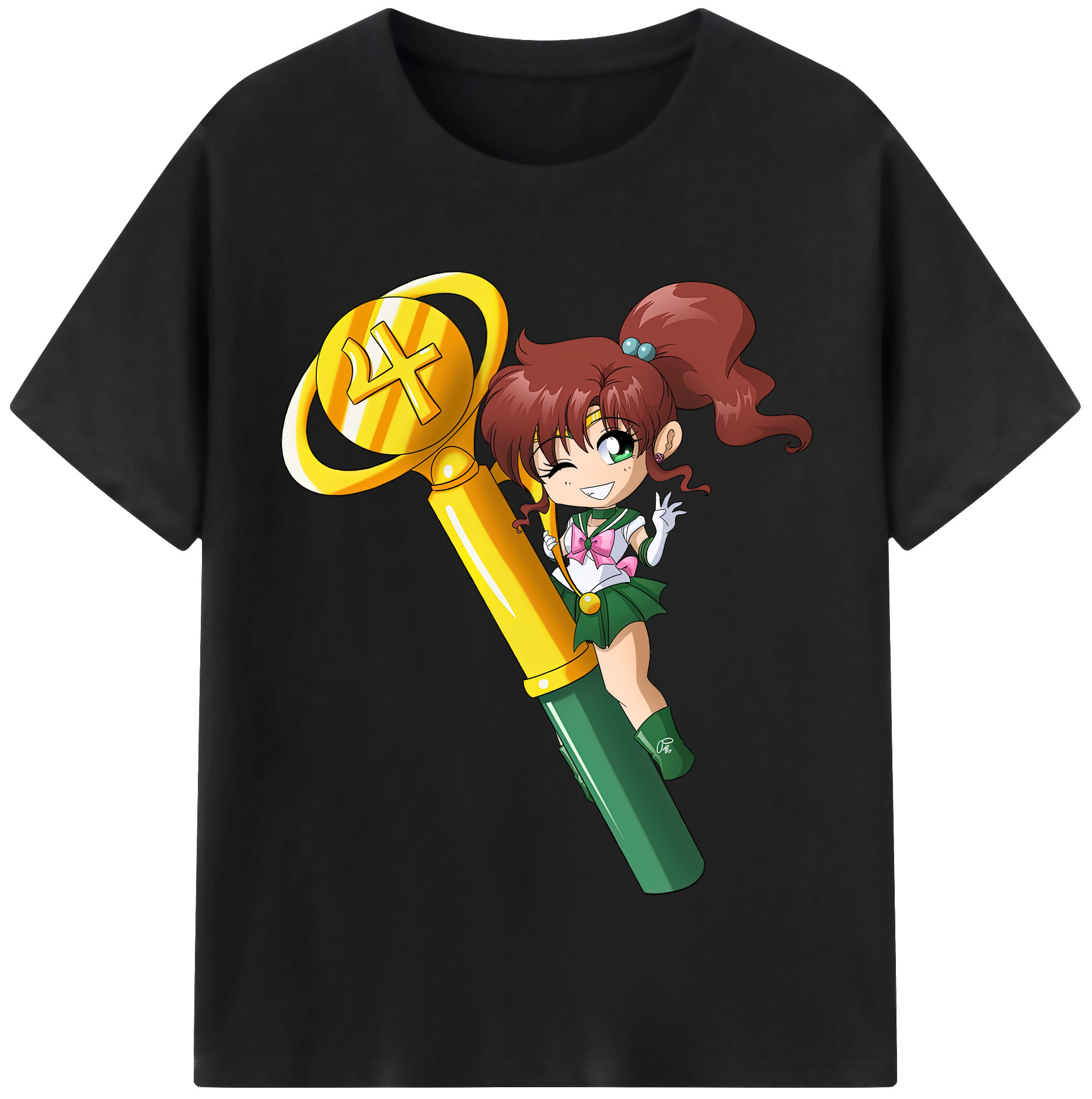 （画像用） 美少女戦士セーラームーン 木野 まこと きの まこと Sailor Moon Kino Makoto （セーラージュピター；Sailor Jupiter） 綿100％半袖Tシャツ（フロントプリント）