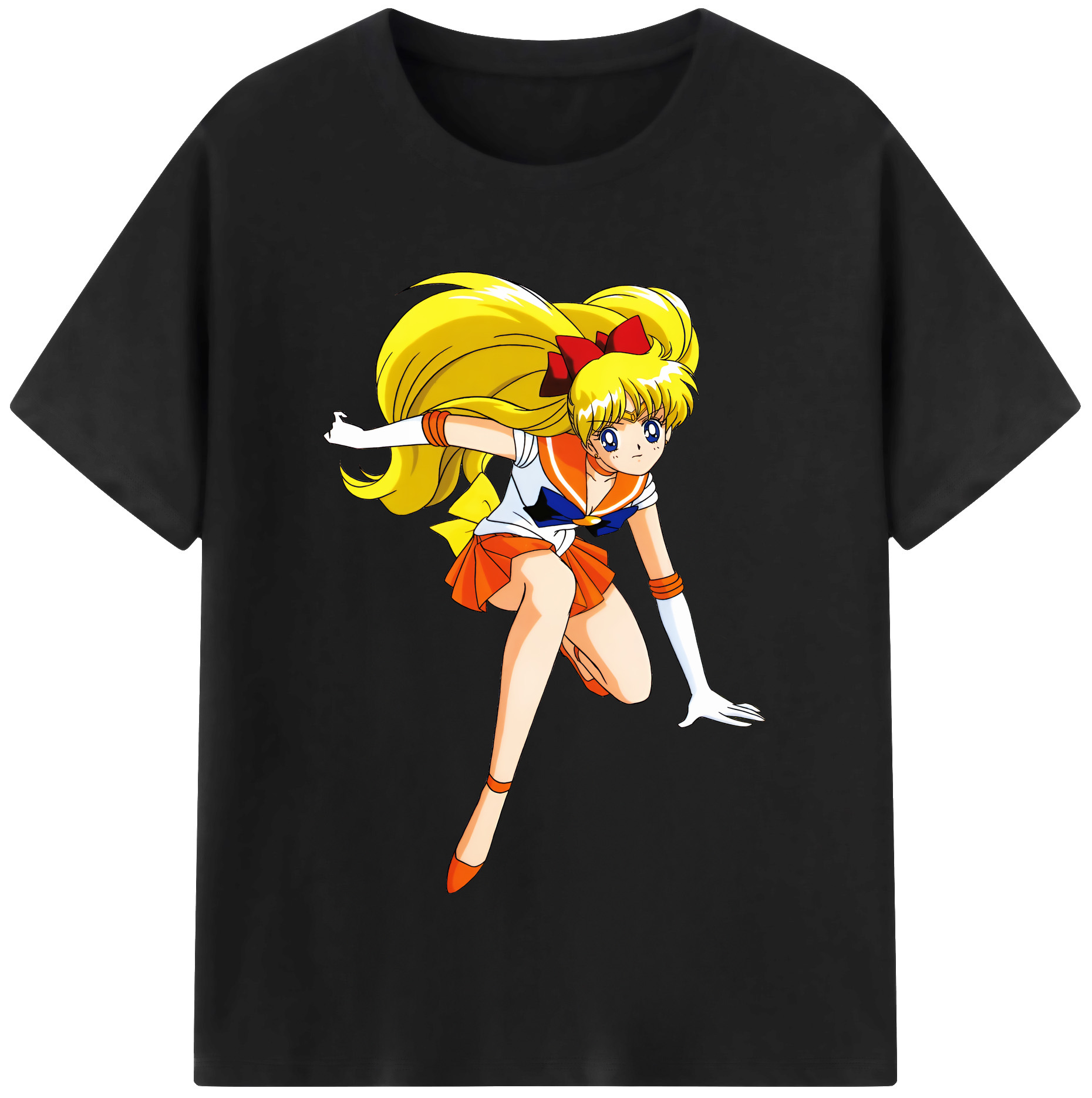 （画像用） 美少女戦士セーラームーン 愛野 美奈子 あいの みなこ Sailor Moon Aino Minako 綿100％半袖Tシャツ（フロントプリント）