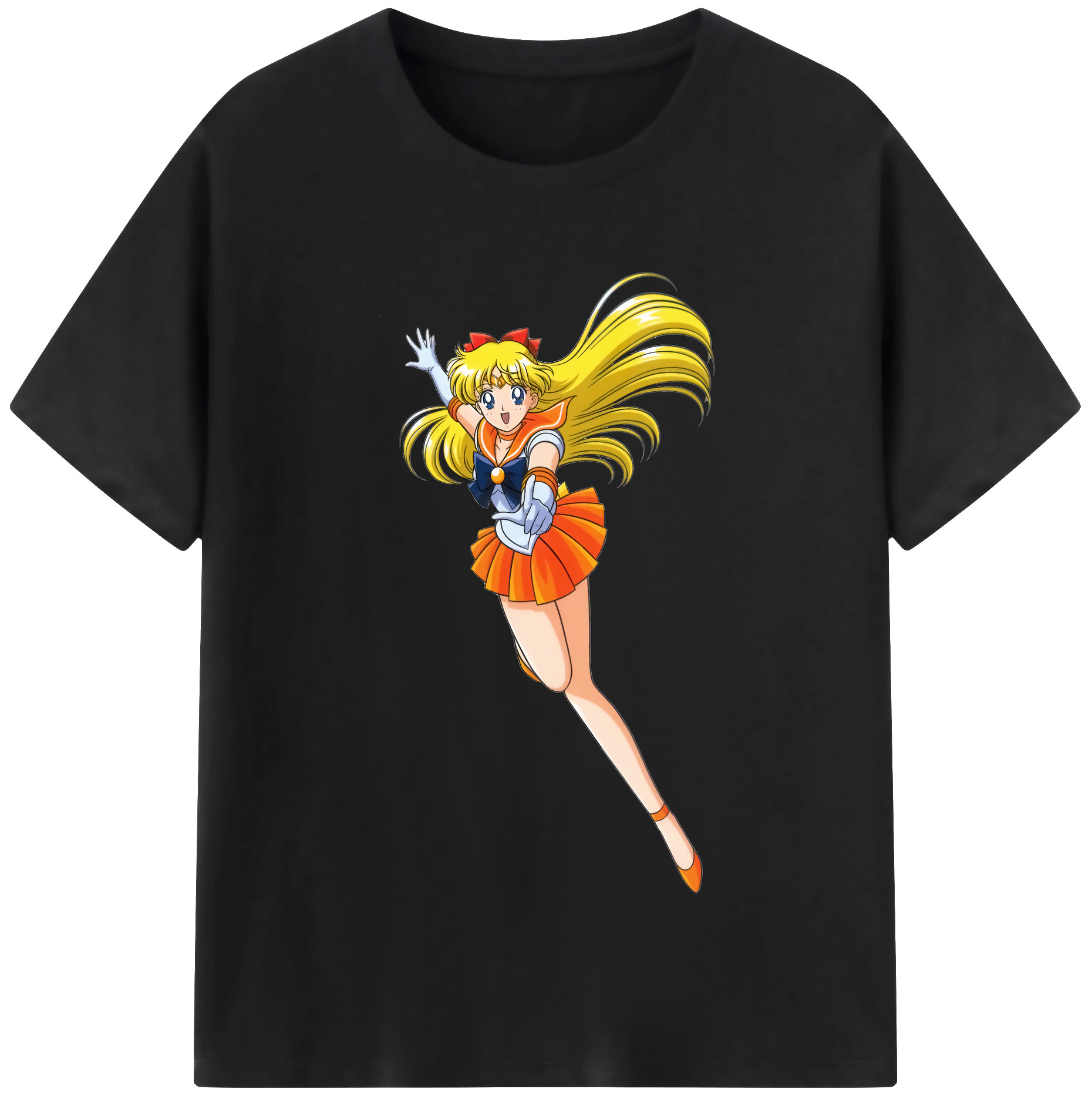 （画像用） 美少女戦士セーラームーン 愛野 美奈子 あいの みなこ Sailor Moon Aino Minako 綿100％半袖Tシャツ（フロントプリント）
