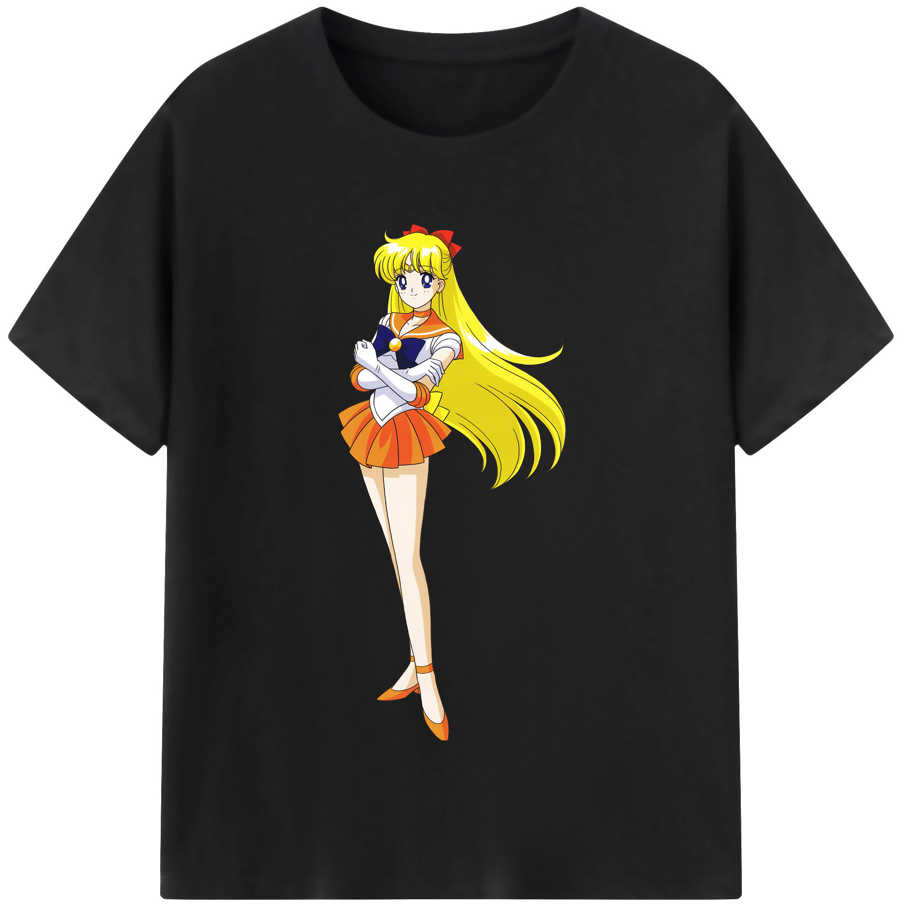（画像用） 美少女戦士セーラームーン 愛野 美奈子 あいの みなこ Sailor Moon Aino Minako 綿100％半袖Tシャツ（フロントプリント）