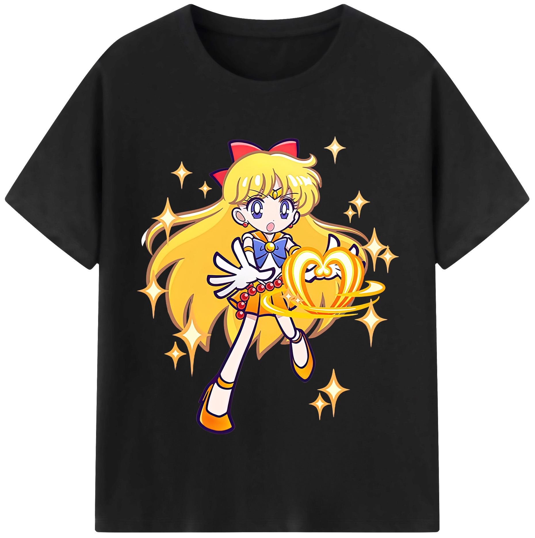 （画像用） 美少女戦士セーラームーン 愛野 美奈子 あいの みなこ Sailor Moon Aino Minako 綿100％半袖Tシャツ（フロントプリント）