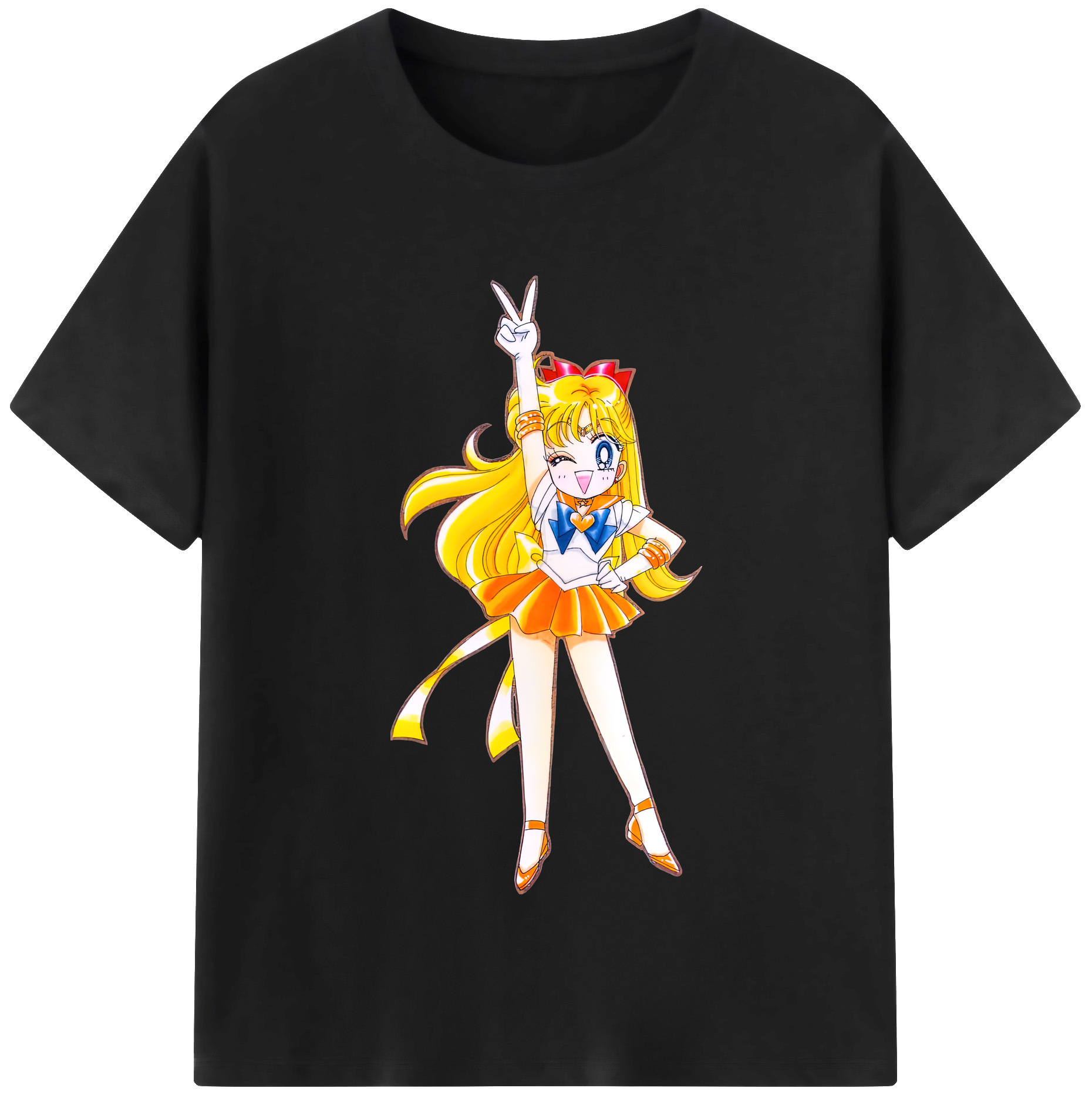 （画像用） 美少女戦士セーラームーン 愛野 美奈子 あいの みなこ Sailor Moon Aino Minako 綿100％半袖Tシャツ（フロントプリント）