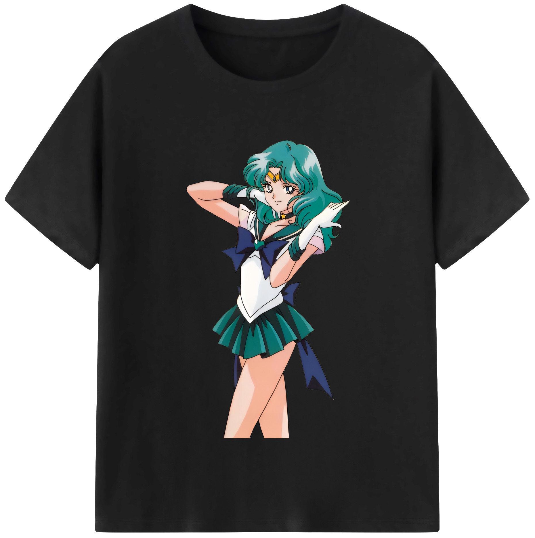 （画像用） 美少女戦士セーラームーン 海王 みちる（かいおう みちる） Sailor Moon Kaiou Michiru 綿100％半袖Tシャツ（フロントプリント）