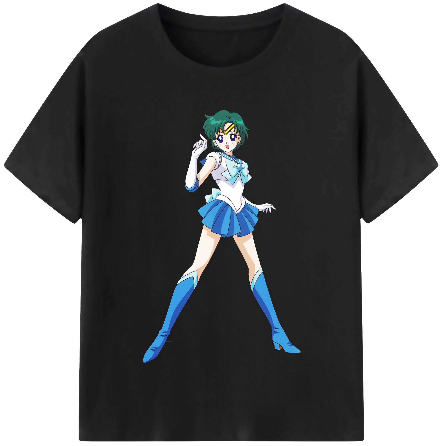 （画像用） 美少女戦士セーラームーン 海王 みちる（かいおう みちる） Sailor Moon Kaiou Michiru 綿100％半袖Tシャツ（フロントプリント）