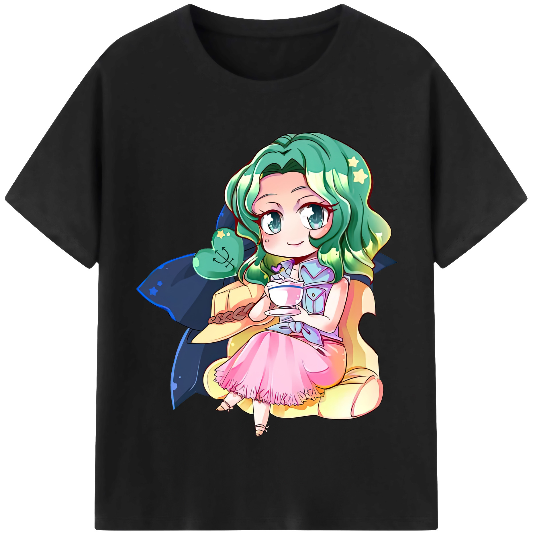 （画像用） 美少女戦士セーラームーン 海王 みちる（かいおう みちる） Sailor Moon Kaiou Michiru 綿100％半袖Tシャツ（フロントプリント）